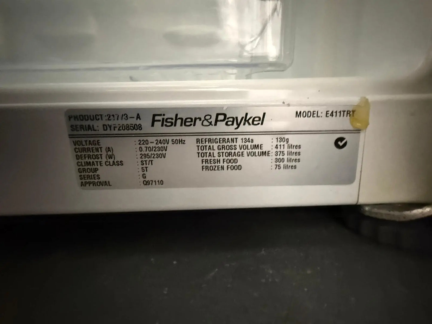 Refurbished Fisher & Paykel 411L Top Mount Fridge Freezer | BRISBANE