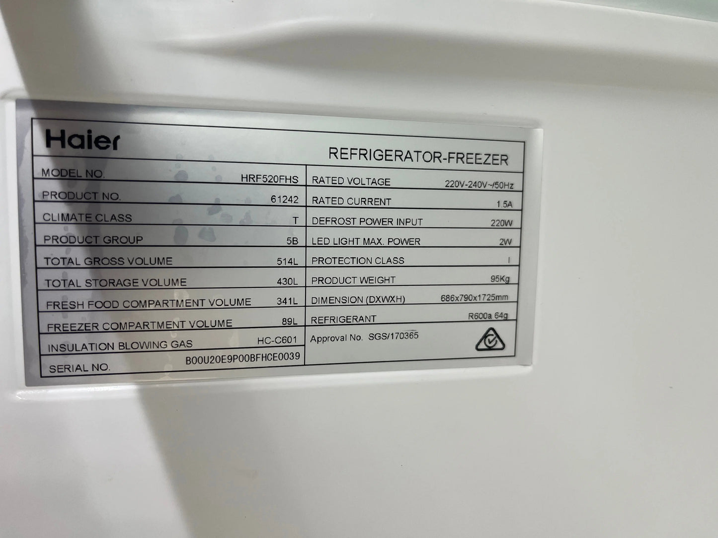 Refurbished Haier 514L French door fridge freezer | ALEXANDRIA