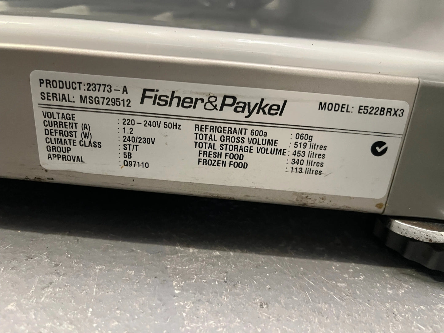 Refurbished fisher and paykel 519L fridge freezer | ALEXANDRIA