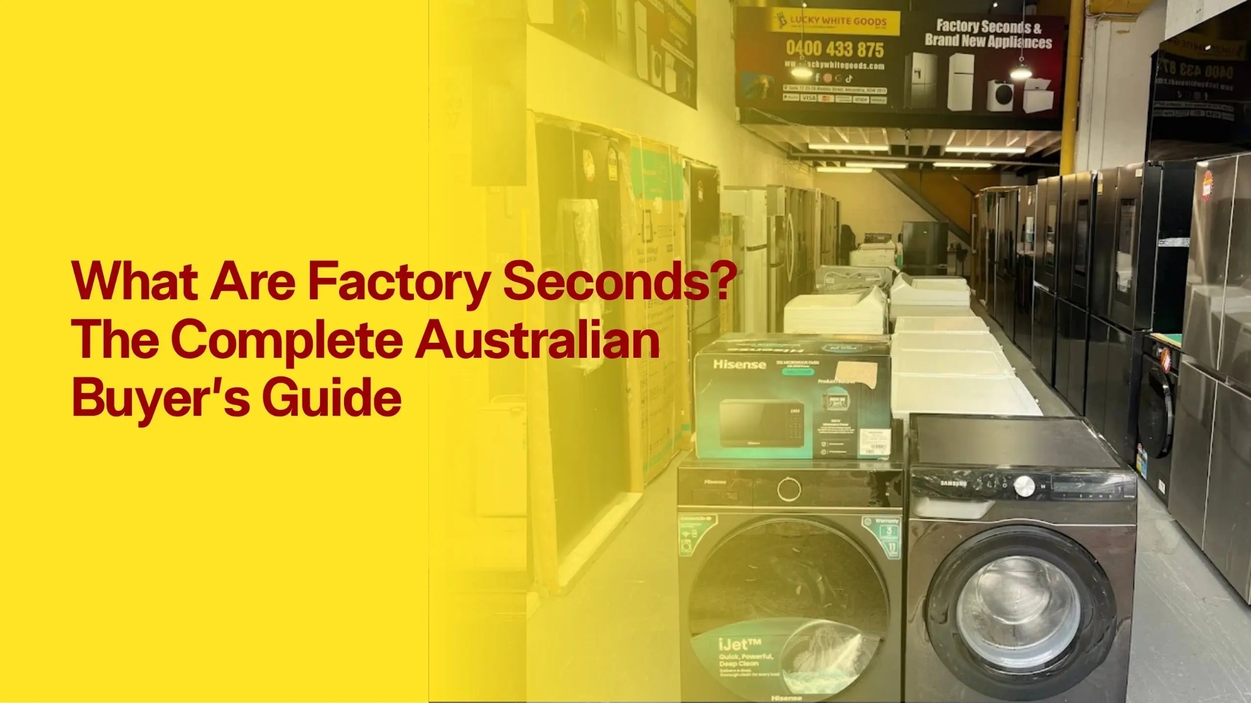 Factory seconds appliances at Lucky White Goods warehouse Australia