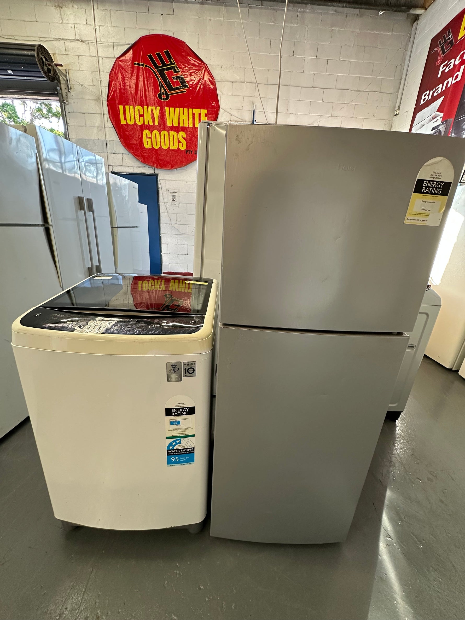 Refurbished Haier 222 ltr top mount fridge freezer & Lg 6.5 kg top loader washer | SYDNEY