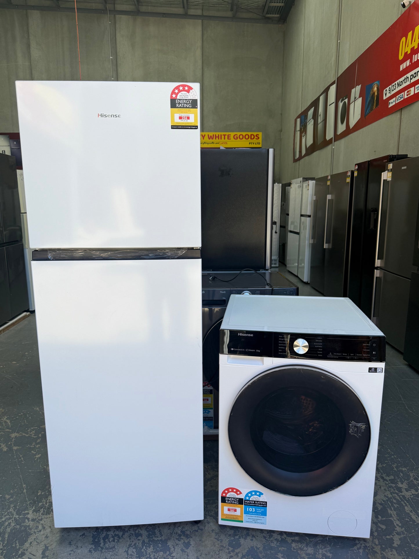 Hisense 325L Top Mount Fridge – Hisense 12kg Front Load Washer – Factory Seconds | Lucky white goods
