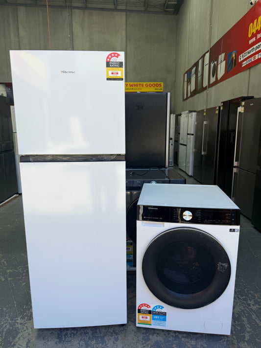 Hisense 325L Top Mount Fridge – Hisense 12kg Front Load Washer – Factory Seconds | Lucky white goods