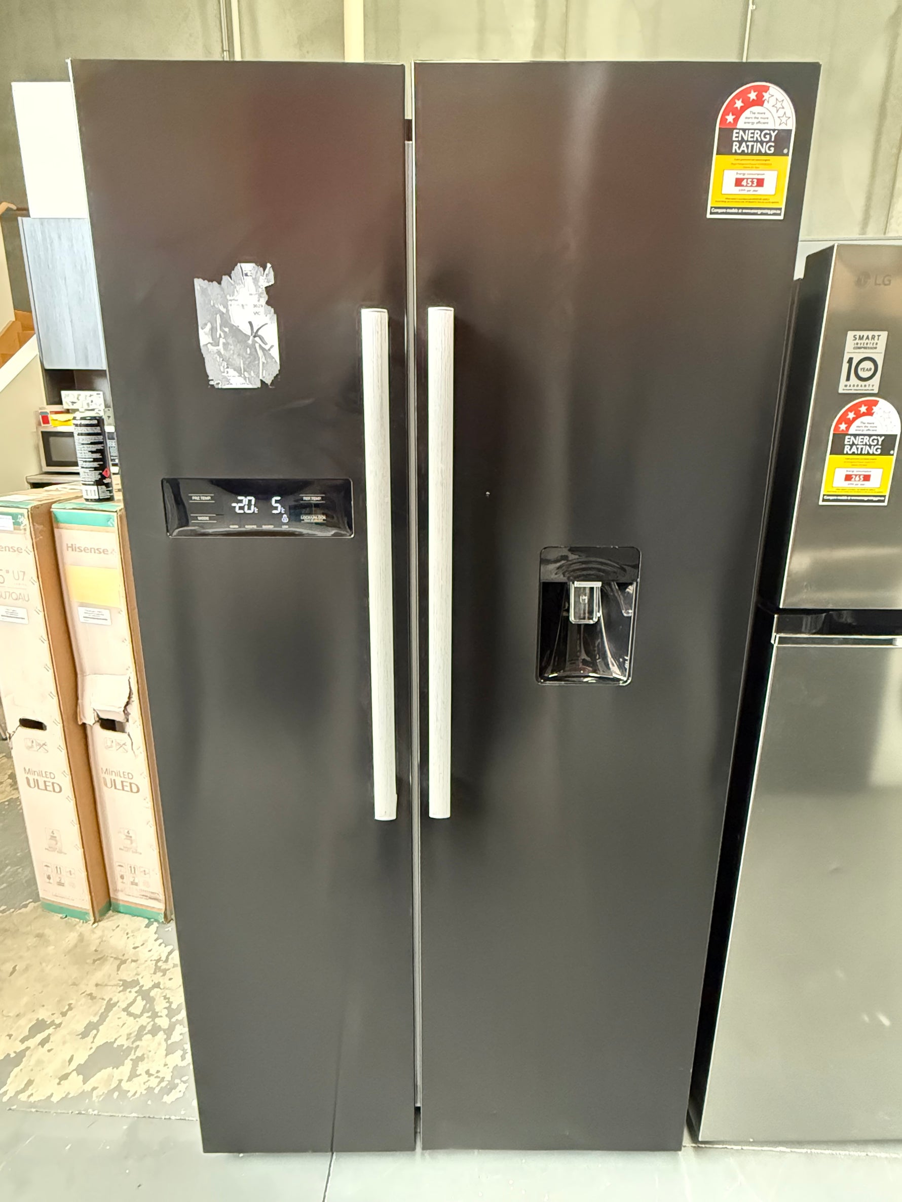 Kogan 551L Side by Side Fridge with Water Dispenser – Factory Seconds | KAMFSBS551A