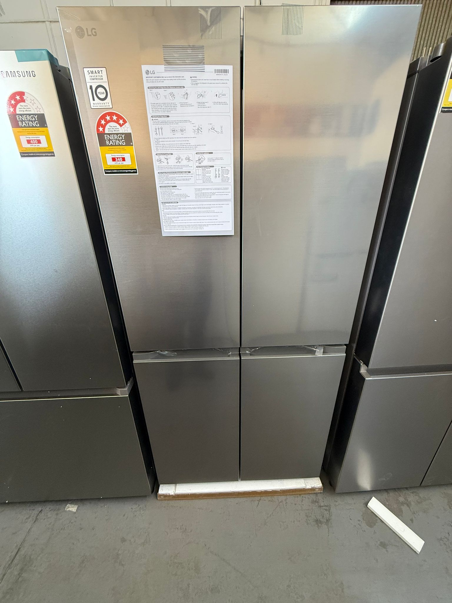 Factory Second LG 530 L Slim Quad Door Fridge – Stainless (GF-B505PL) | ADELAIDE