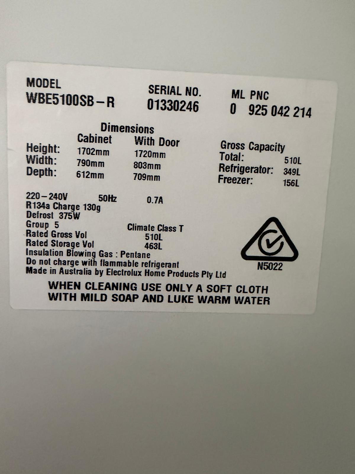 Refurbished Electrolux 510L Bottom Mount Fridge Freezer | BRISBANE