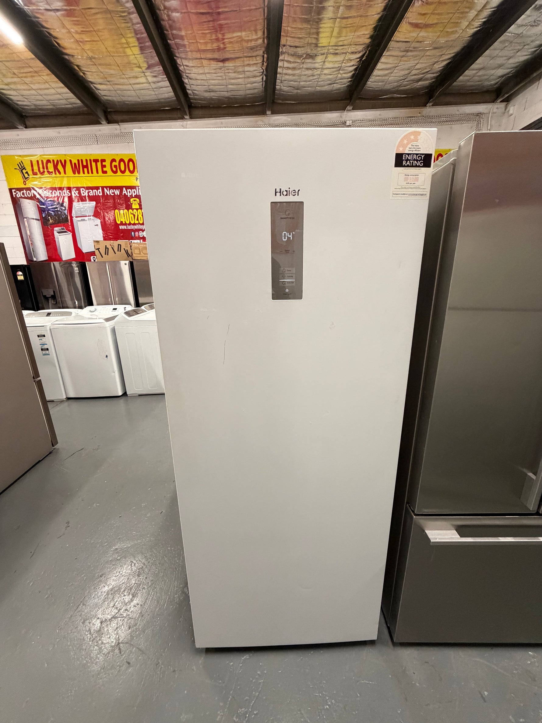 Refurbished Haier 465 ltr upright fridge