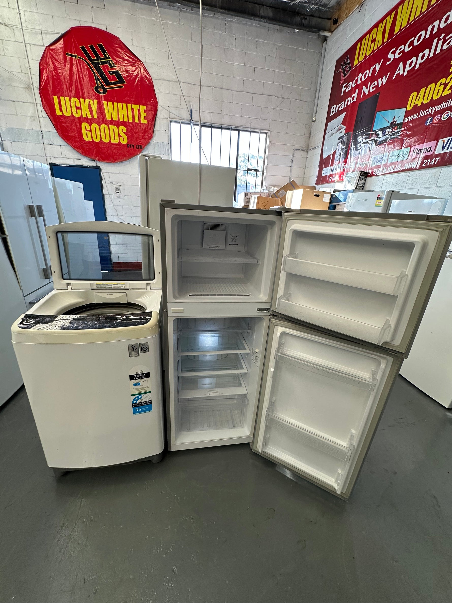 Refurbished Haier 222 ltr top mount fridge freezer & Lg 6.5 kg top loader washer | SYDNEY