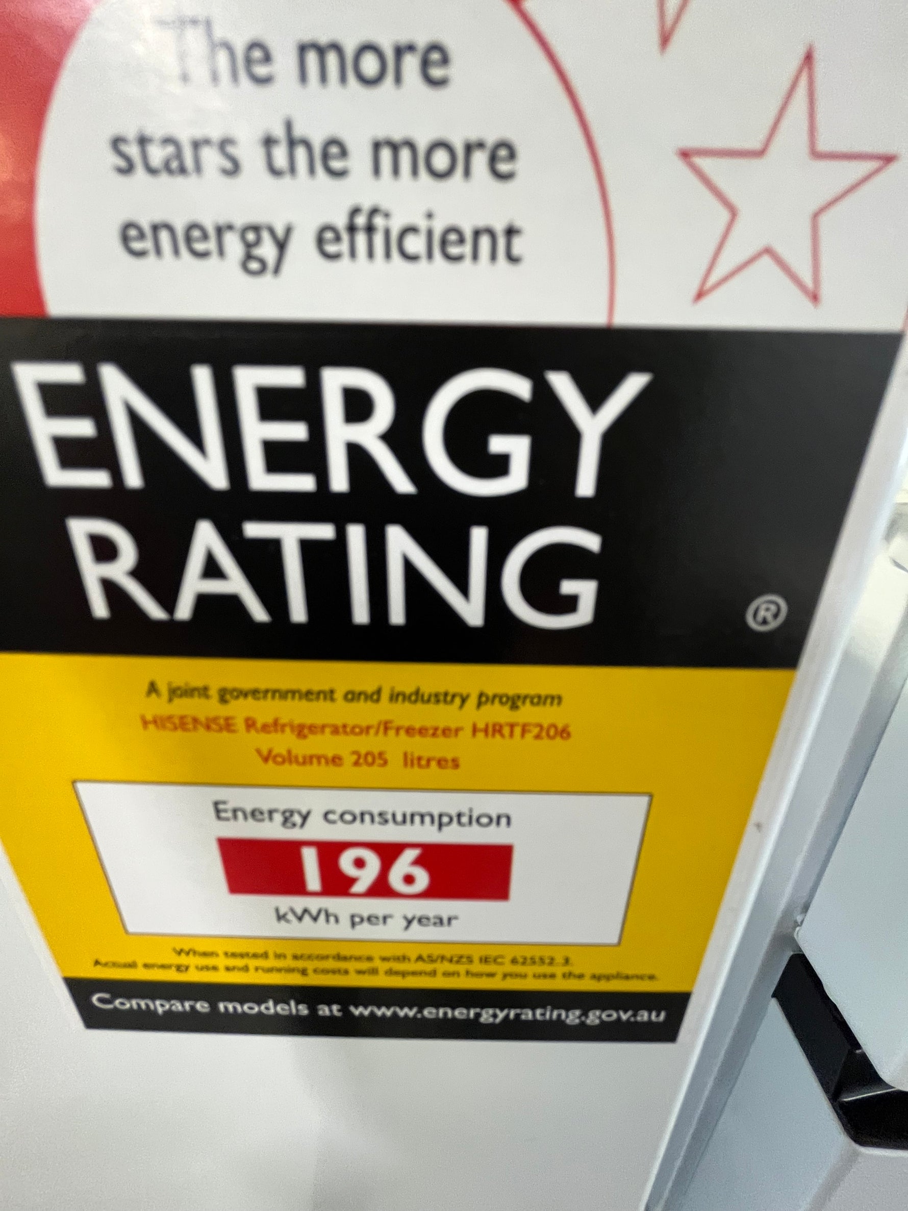 Factory second Hisense 205 ltr top mount fridge freezer Model no -Hrtf206