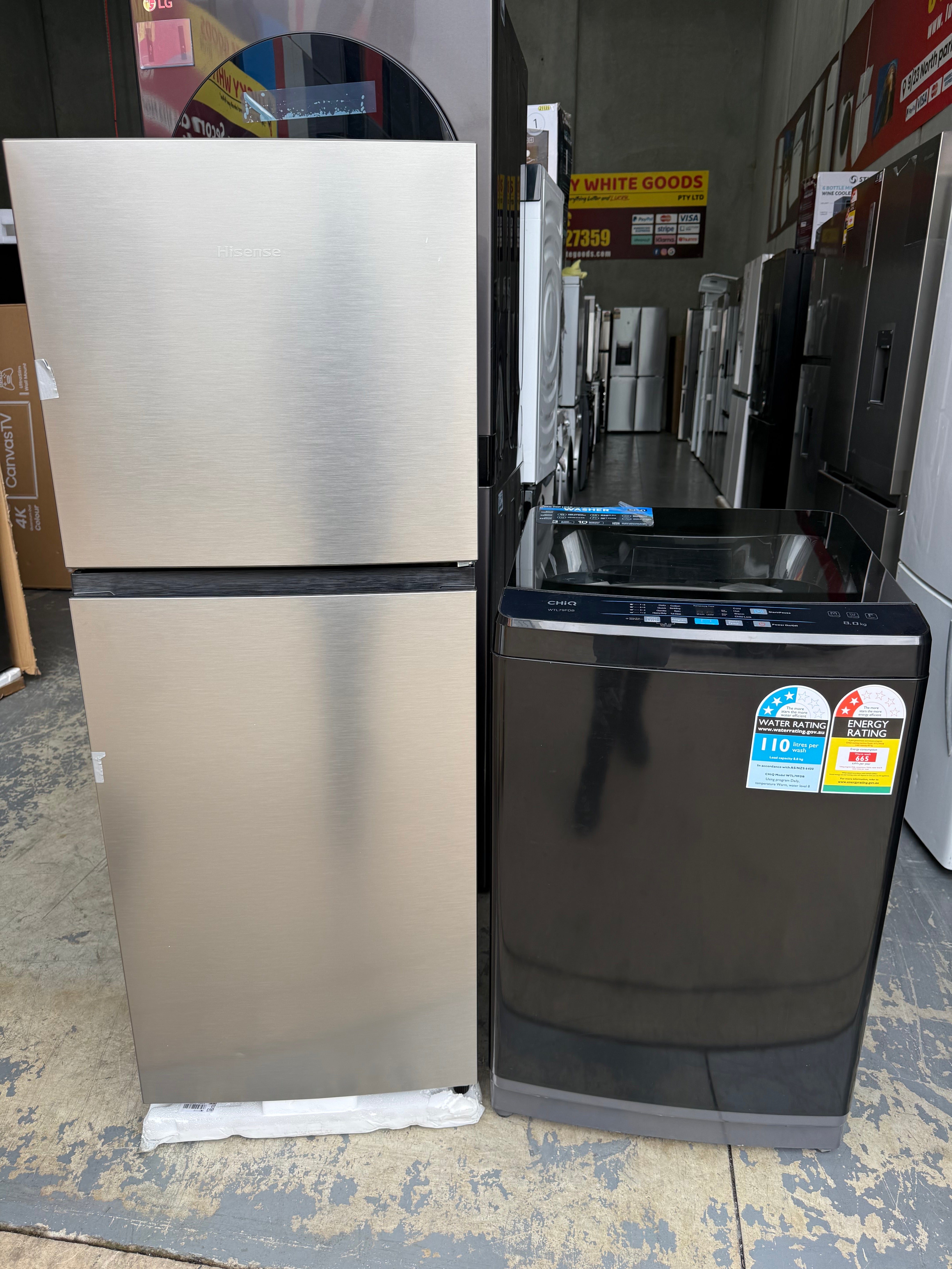 Hisense 206L Fridge + ChiQ 8kg Washing Machine Bundle | MELBOURNE