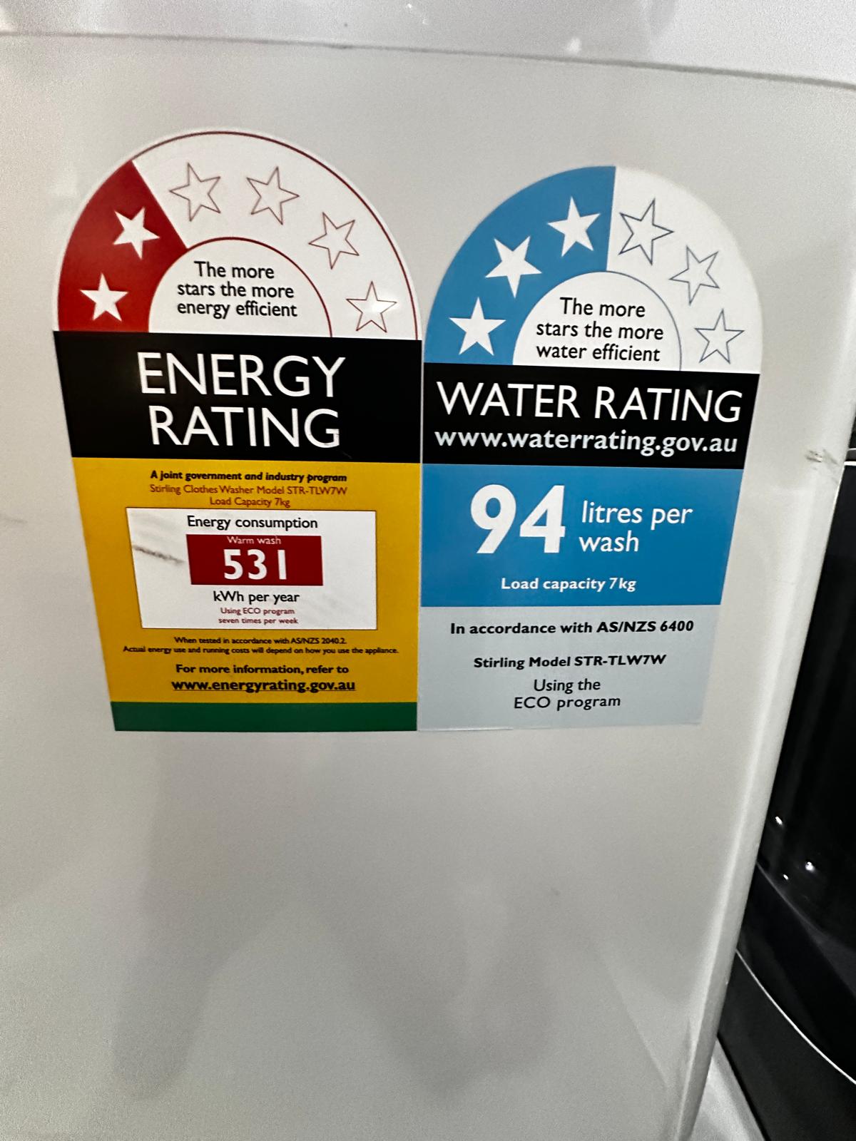 Refurbished – Stirling TLW7W 7KG Top Load Washing Machine | ADELAIDE