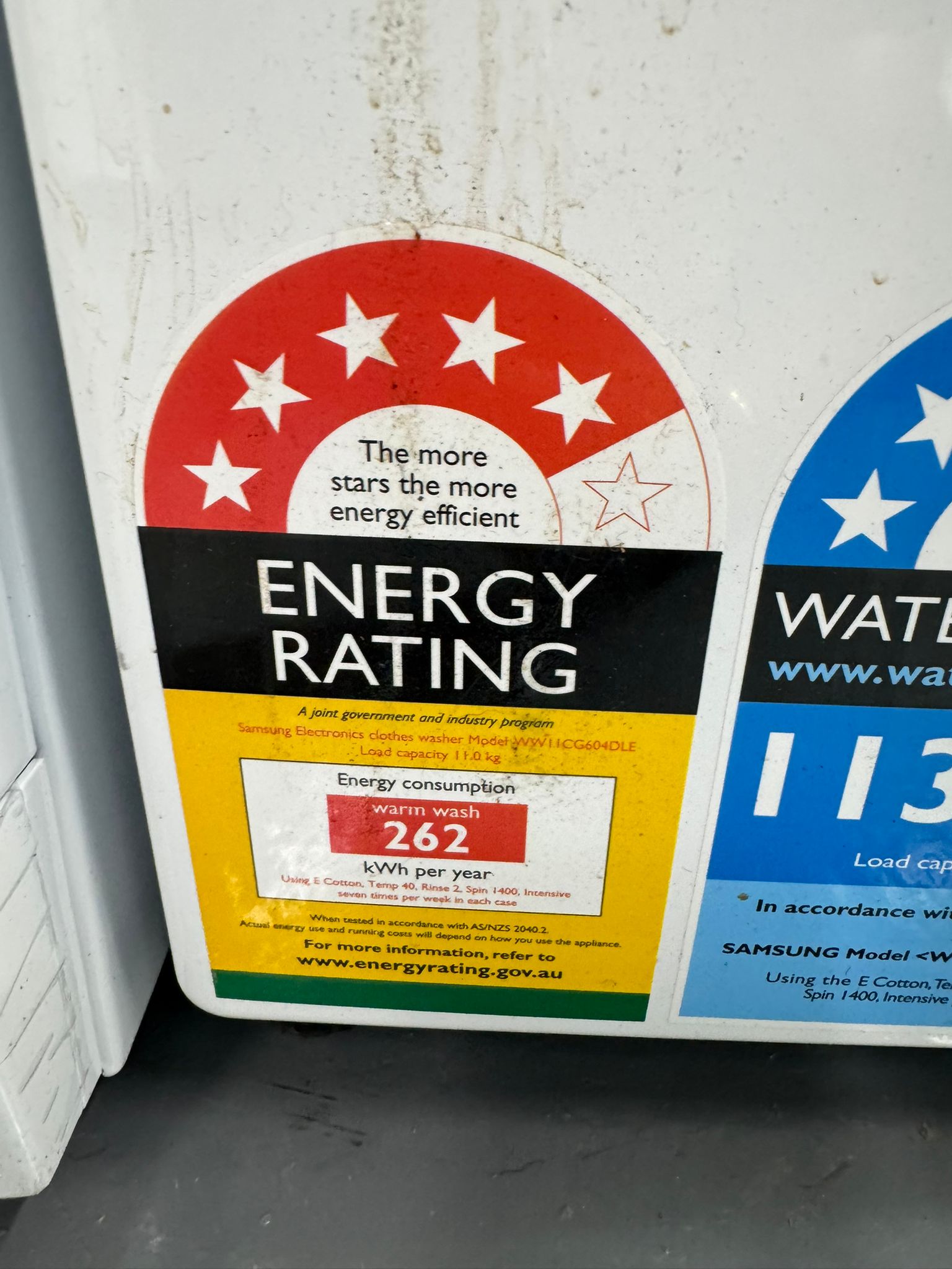 Factory second Samsung 11kg Front Load Smart Washer with Steam Wash Cycle - WW11CG604DLE