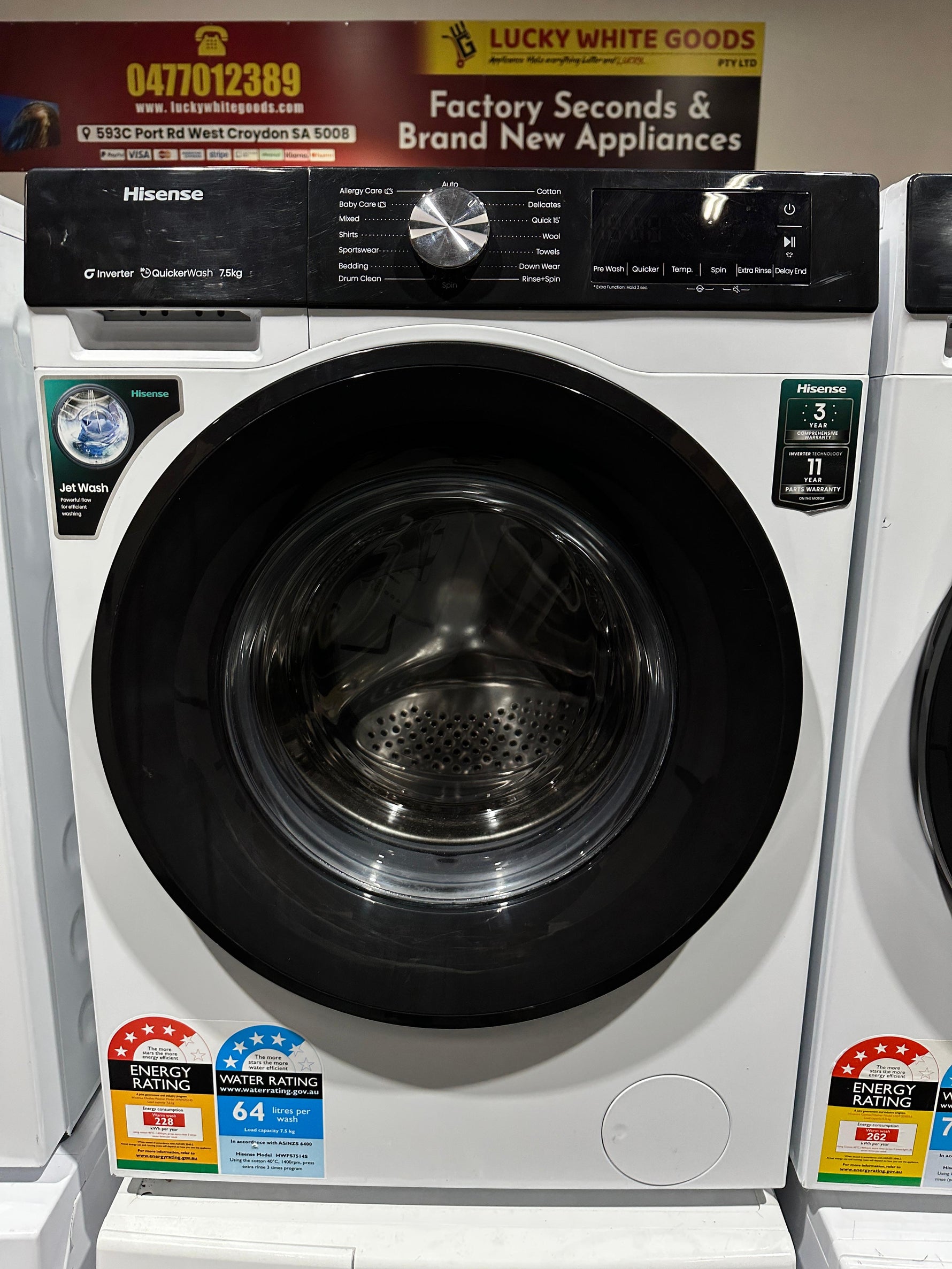 Refurbished Hisense 7.5kg Front Load Washing Machine | ADELAIDE