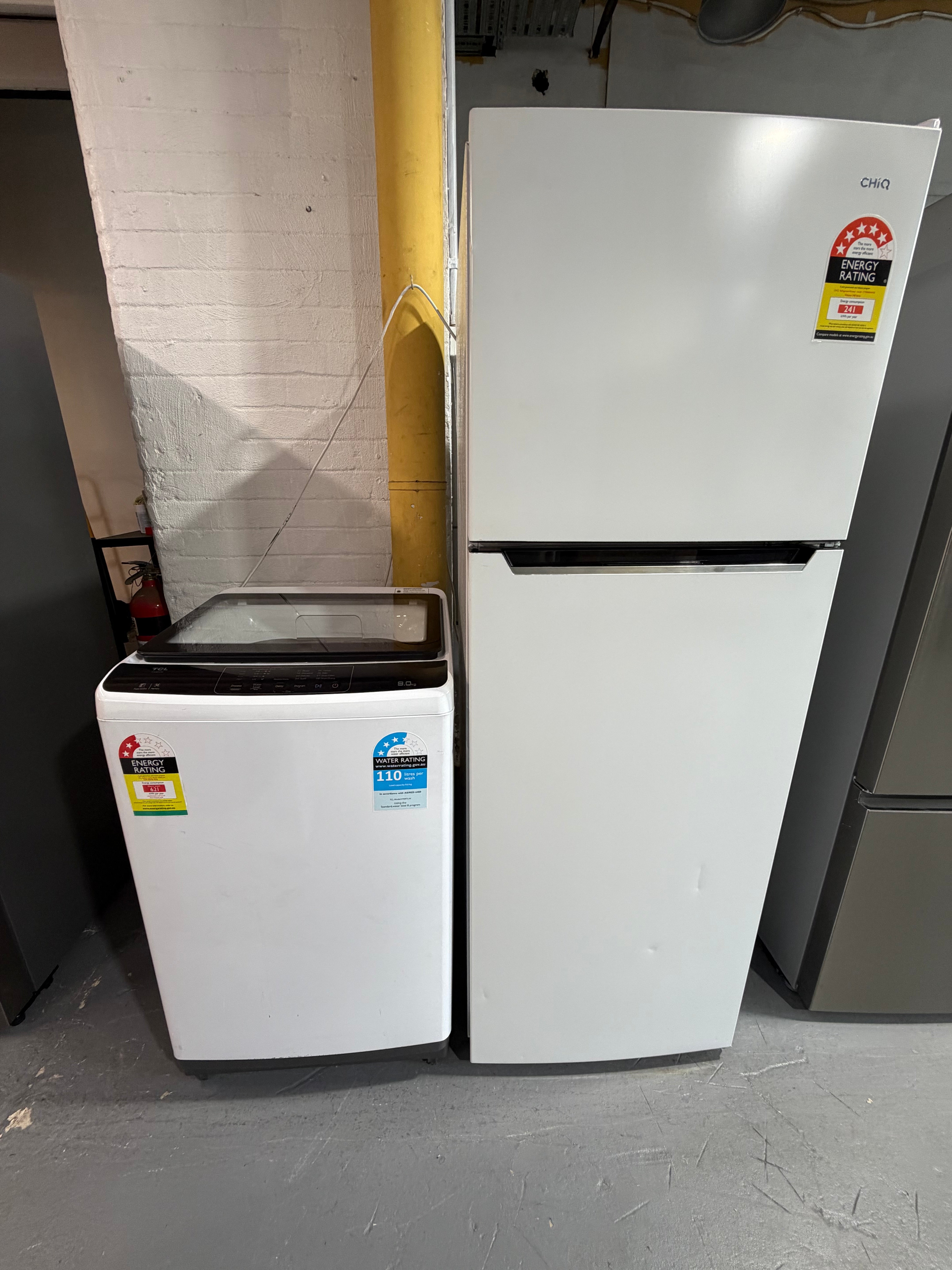 Refurbished combo Chiq 348 ltr Top mount fridge freezer & TCL 8 kg Top loader washer | ALEXANDRIA