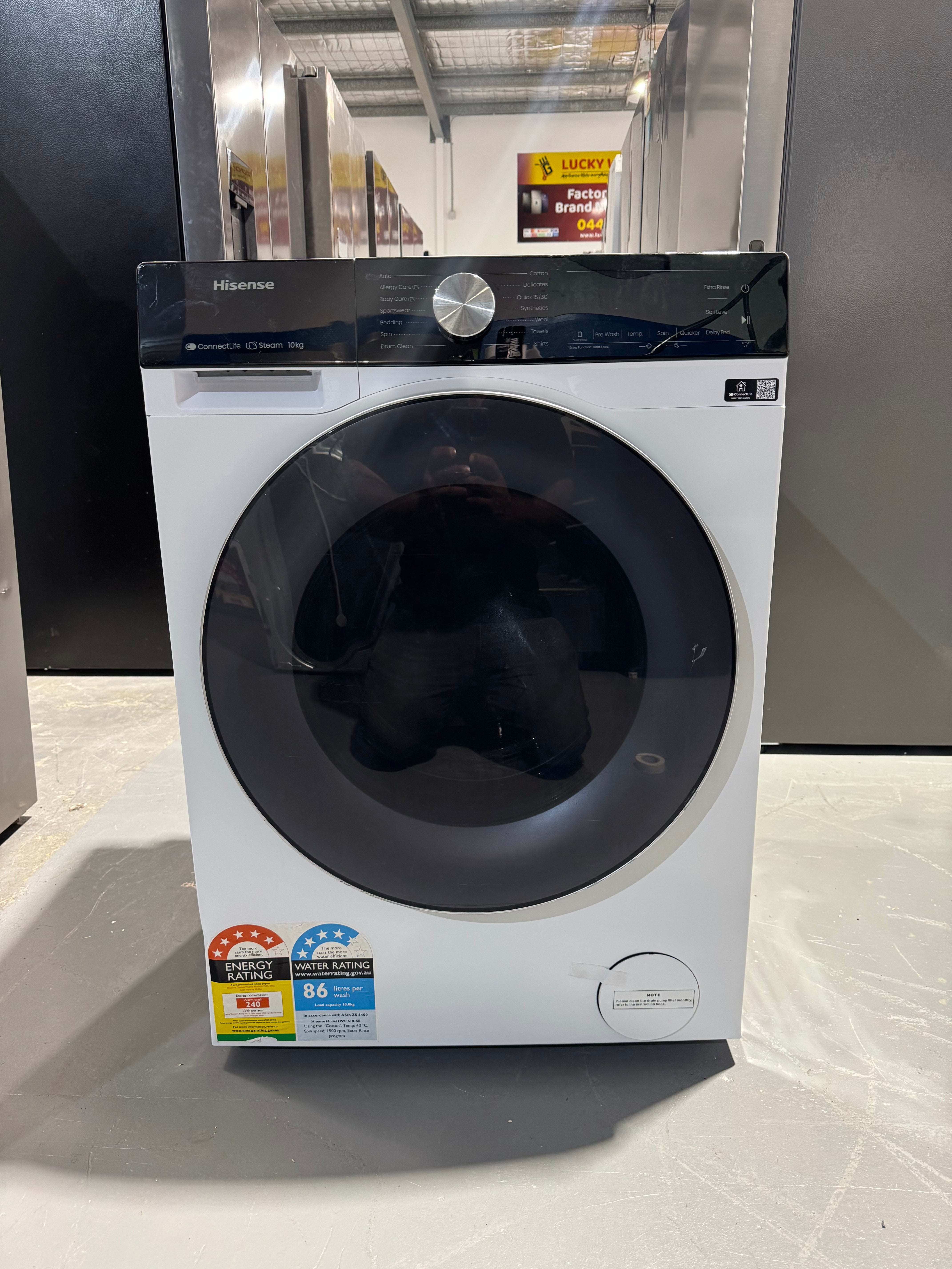 Refurbished Hisense 10kg washing machine