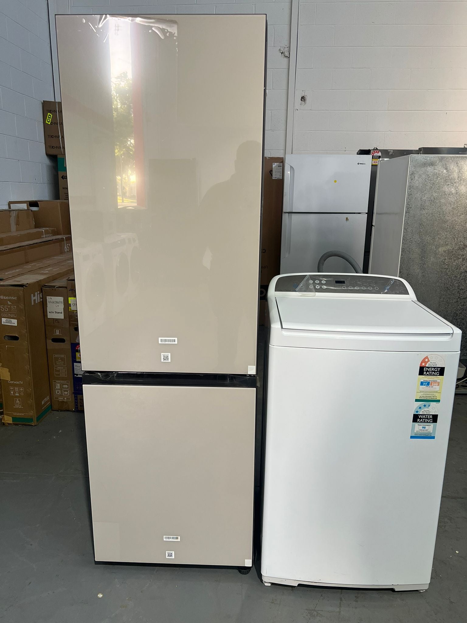 Factory second Samsung 339 Litres Fridge Freezer SRLX4100N And Refurbished Fisher&Paykel 8 Kgs Washing