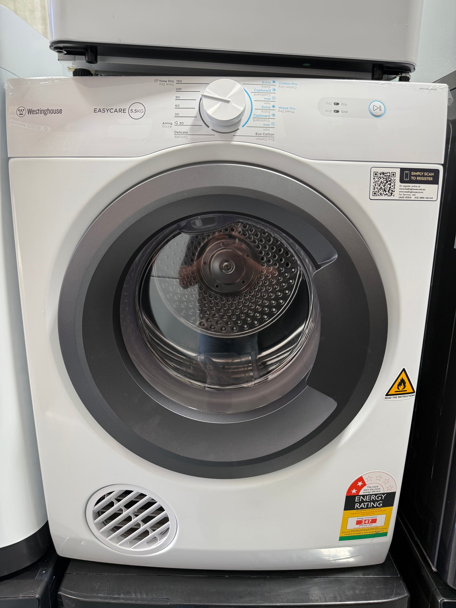 Westinghouse 5.5 kg Vented Clothes Dryer – Factory Seconds | WDV556N3WB