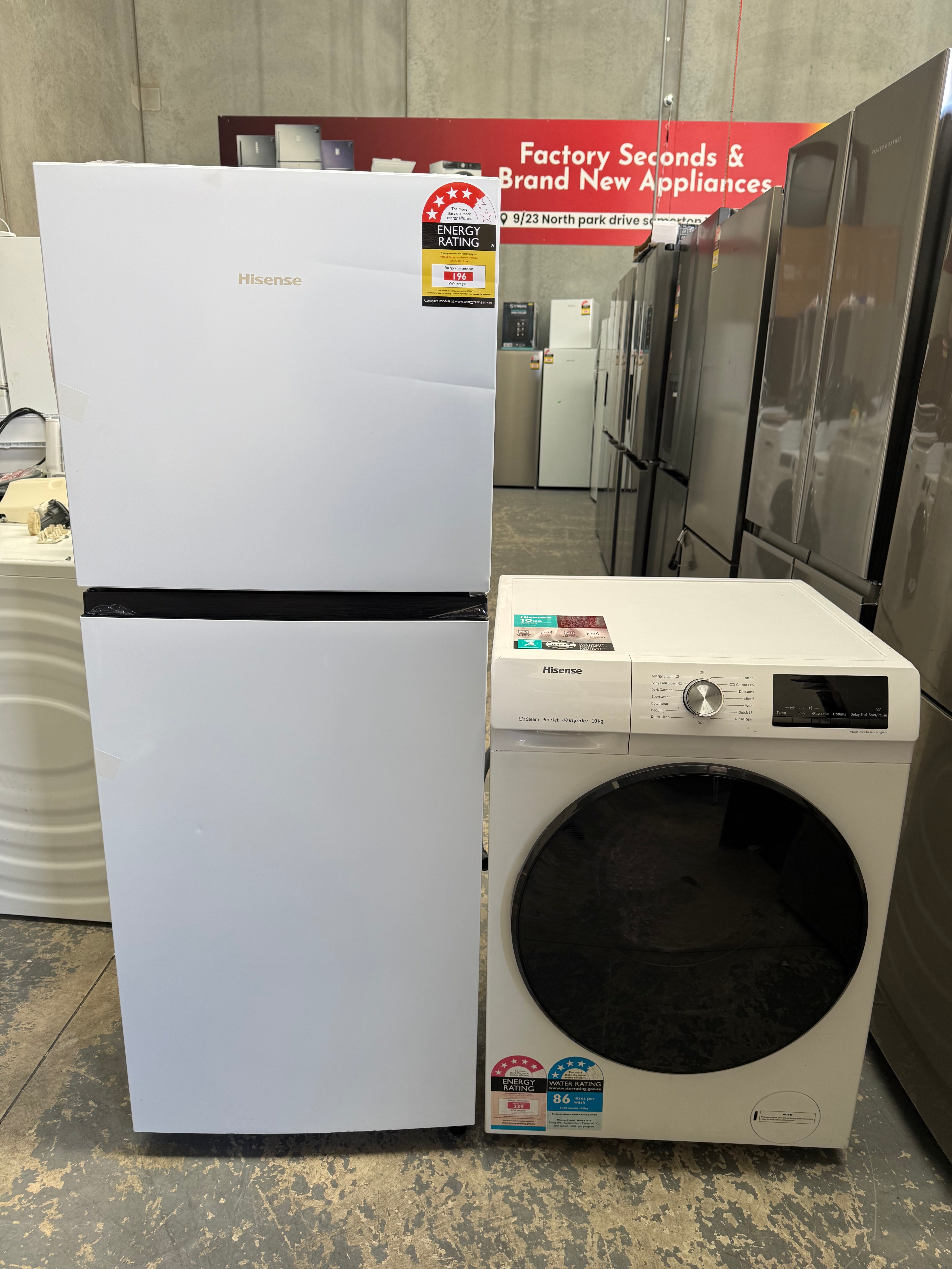 Hisense 206L Fridge + Hisense 10kg Washing Machine Bundle | MELBOURNE