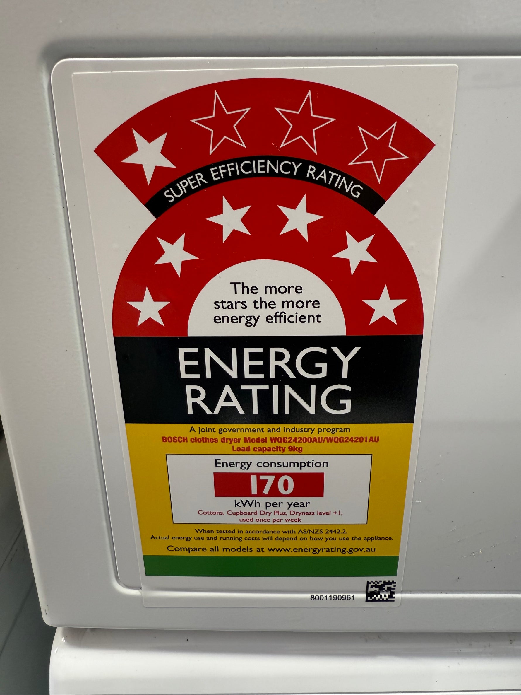 Bosch 9kg Heat Pump Dryer – Factory Seconds | WQG24200AU