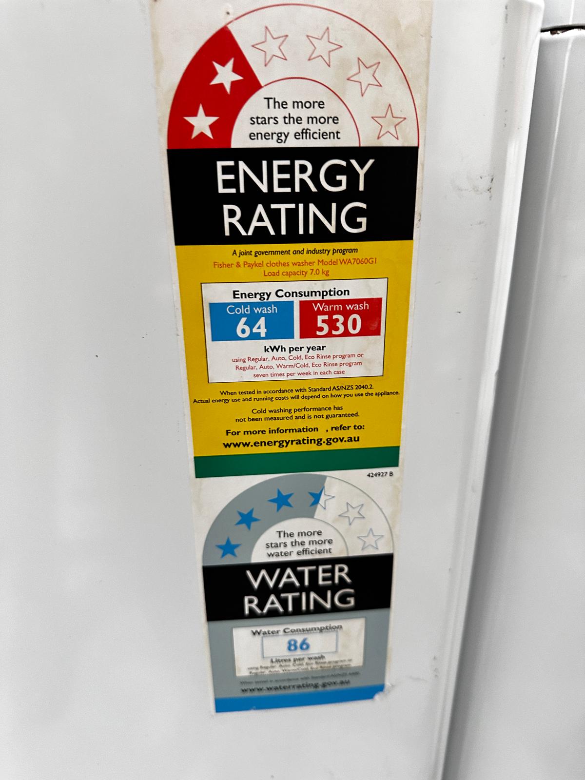 Refurbished Fisher & Paykel 7kg Top Load Washer WA7060GI | ADELAIDE