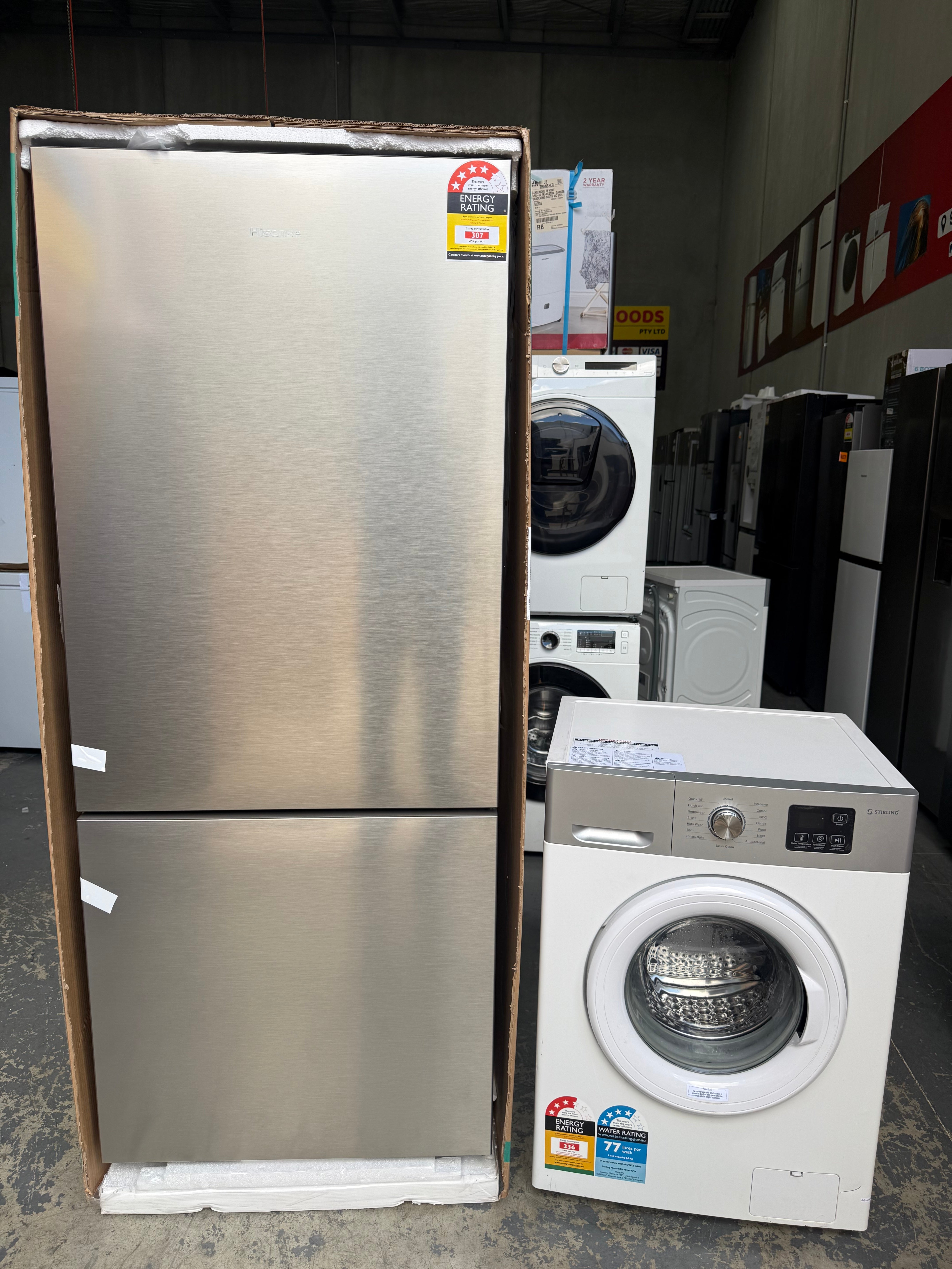 Hisense 418L bottom mount fridge+ Lg 12 kg washing machine | MELBOURNE