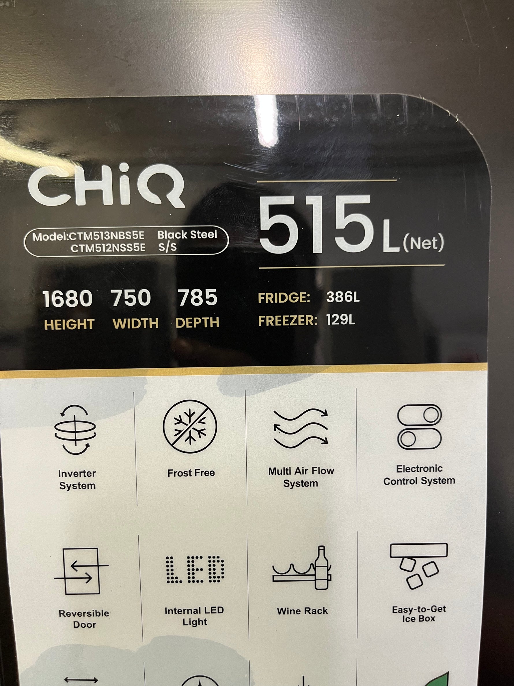 Factory second Chiq 515L fridge Freezer