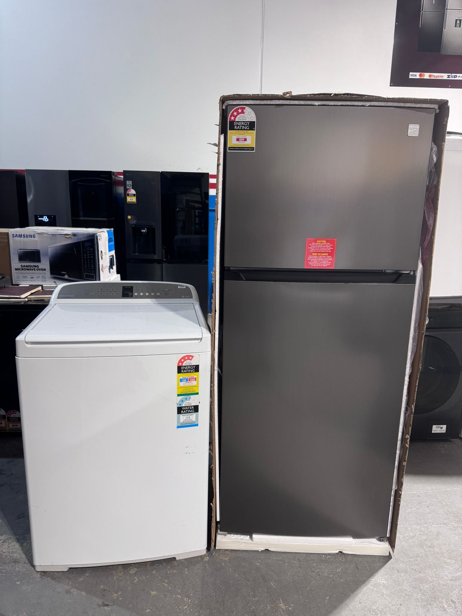 Kenmore Fridge + Fisher & Paykel Washer Package
