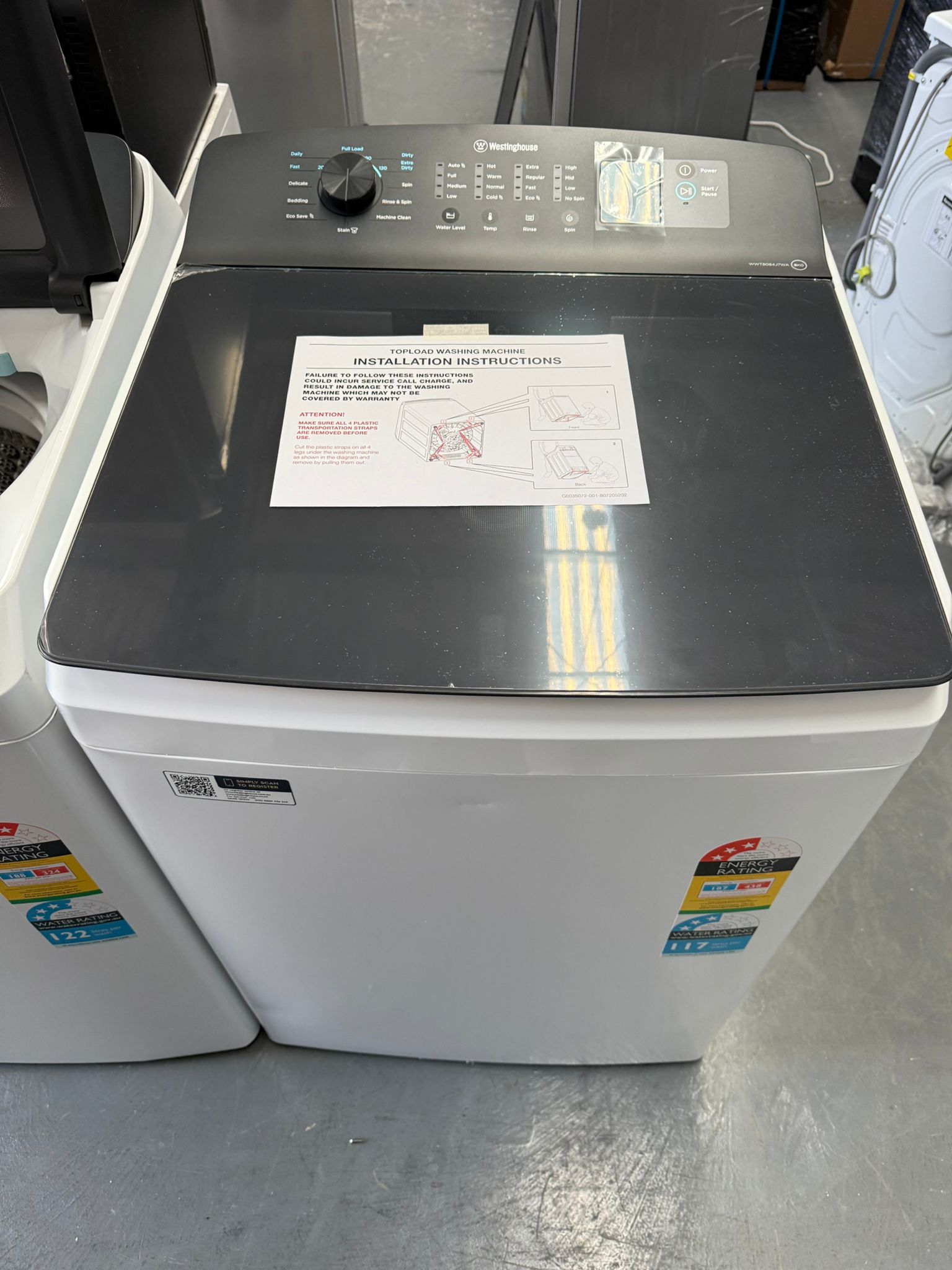 Westinghouse 8kg Top Load Washing Machine – WWT8084J7WA – Factory Seconds | MELBOURNE