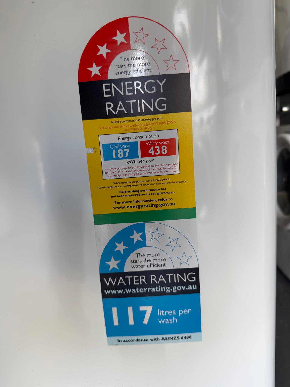 Westinghouse Top Load Clothes Washer WWT8084J7WA 8kg – Refurbished