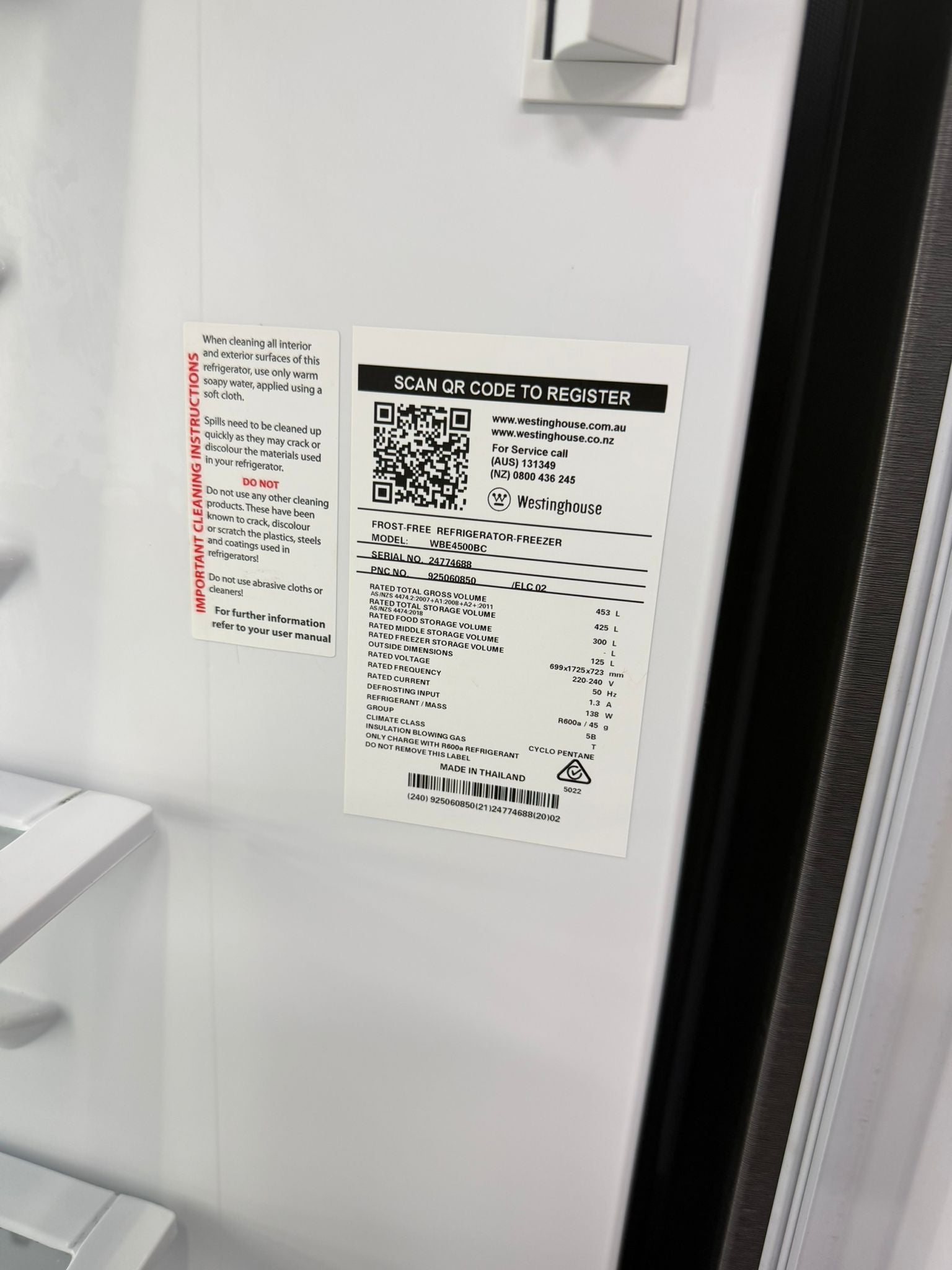 Westinghouse 425L Bottom Mount Refrigerator – WBE4500BC – Factory Seconds | RESERVOIR