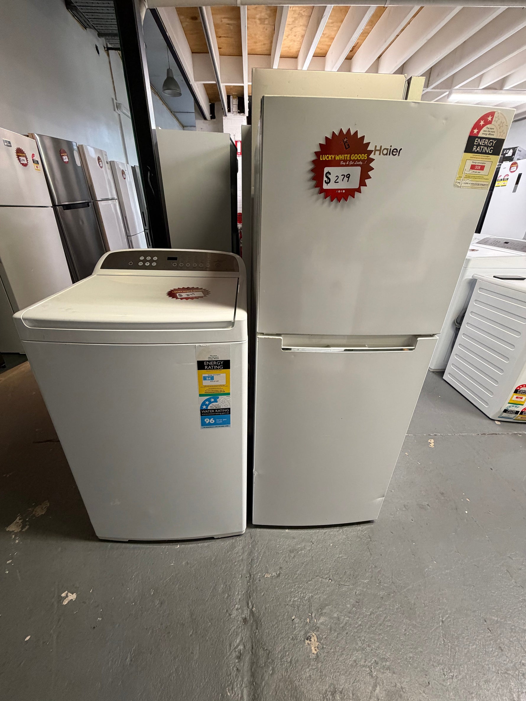 Refurbished Combo Haier 220 ltr top mount fridge freezer & Fisher and Paykel 8 kg Top loader washer | ALEXANDRIA