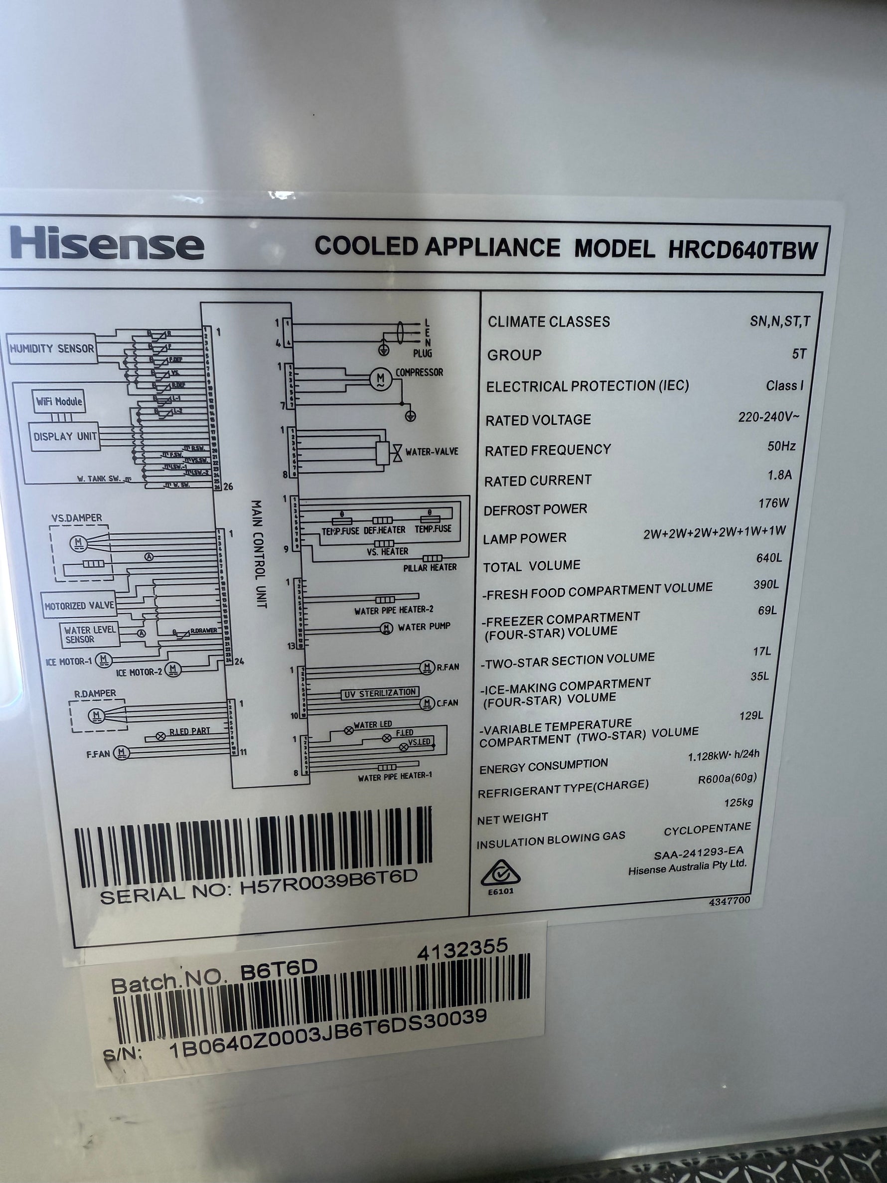 Hisense 640L French Door Fridge – Near to New | HRCD640TBW