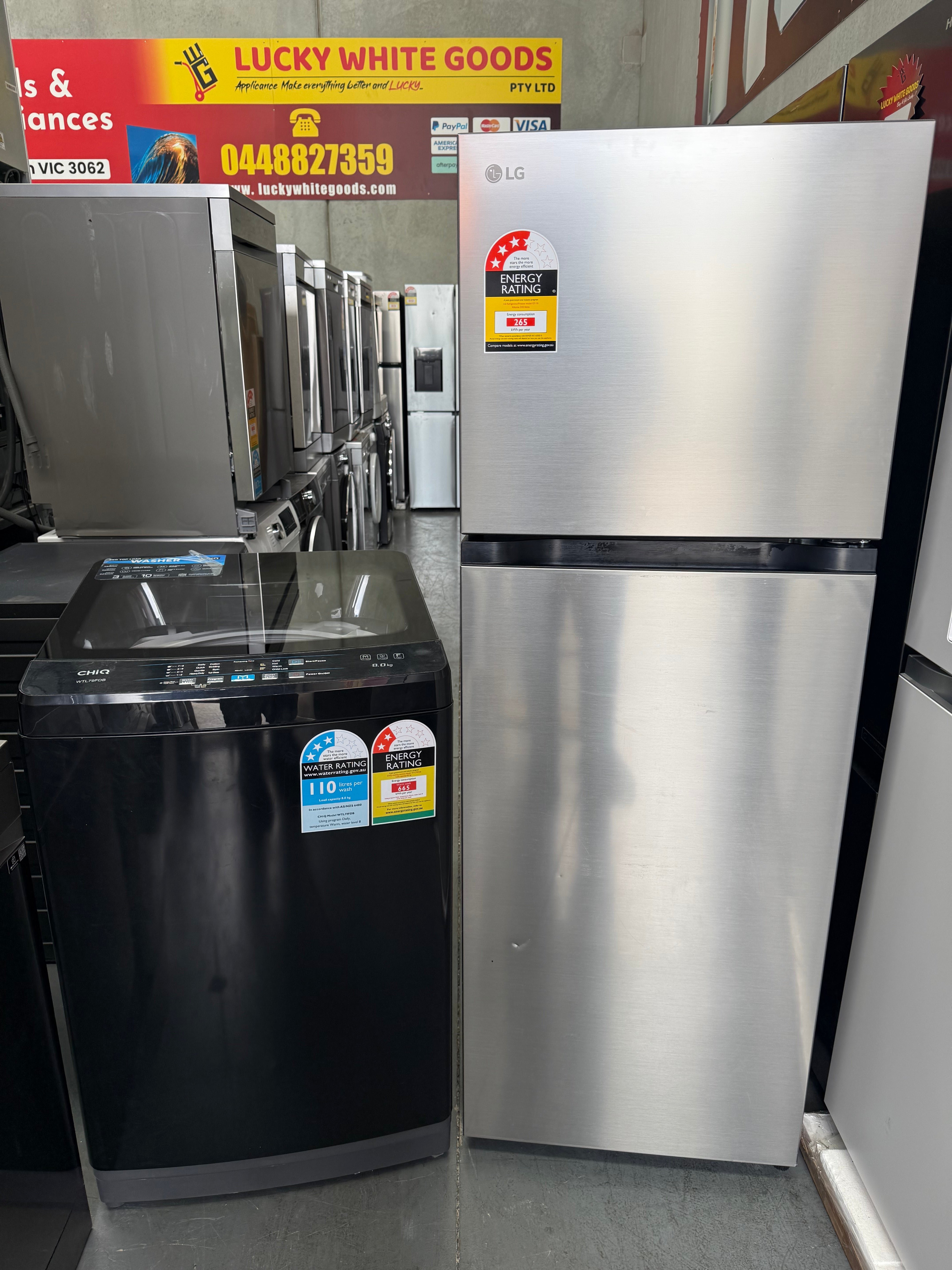 LG 243L Fridge + ChiQ 8kg Washing Machine Bundle | MELBOURNE