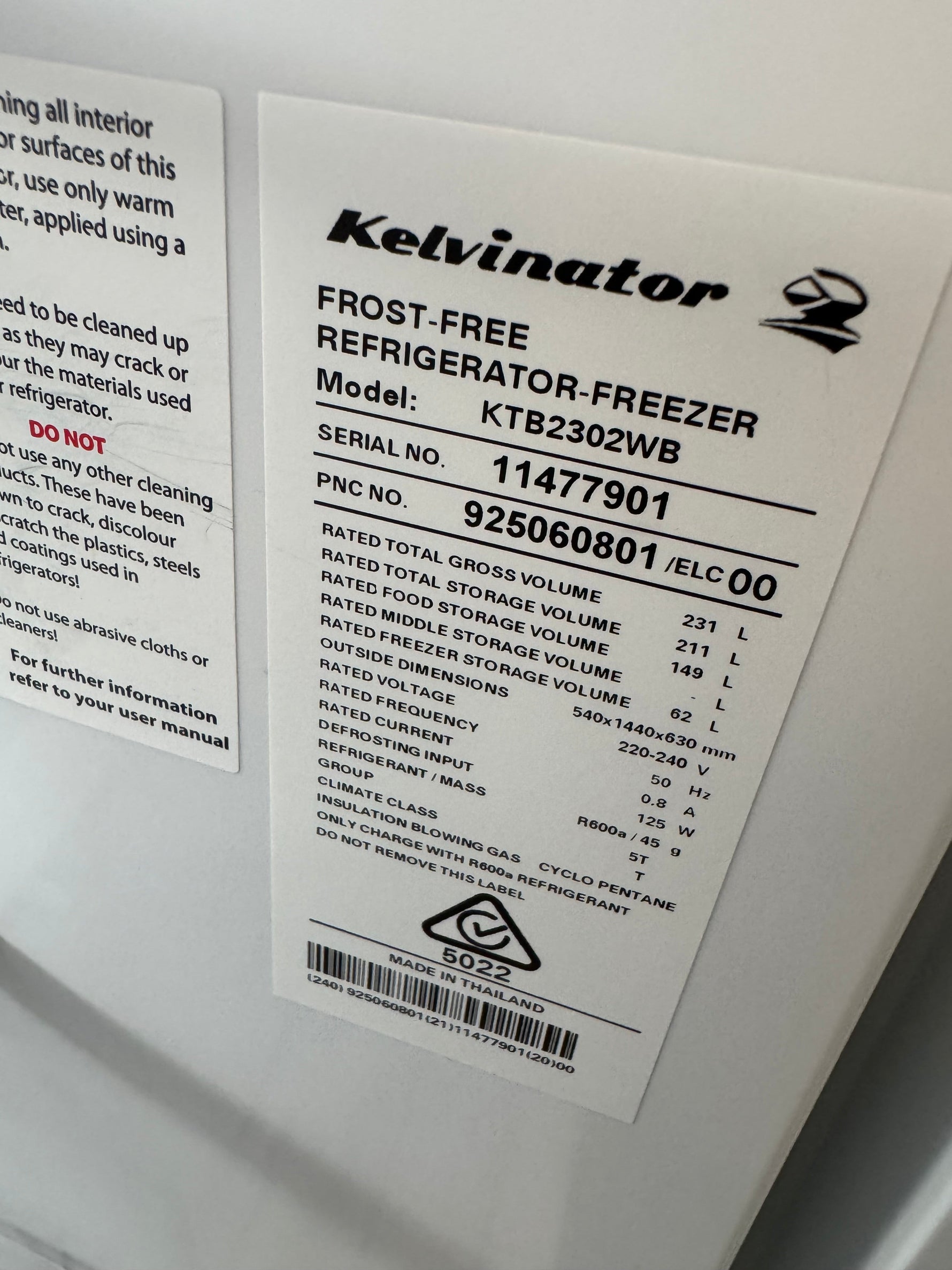 Refurbished Kelvinator 230 ltr top mount fridge freezer | SYDNEY
