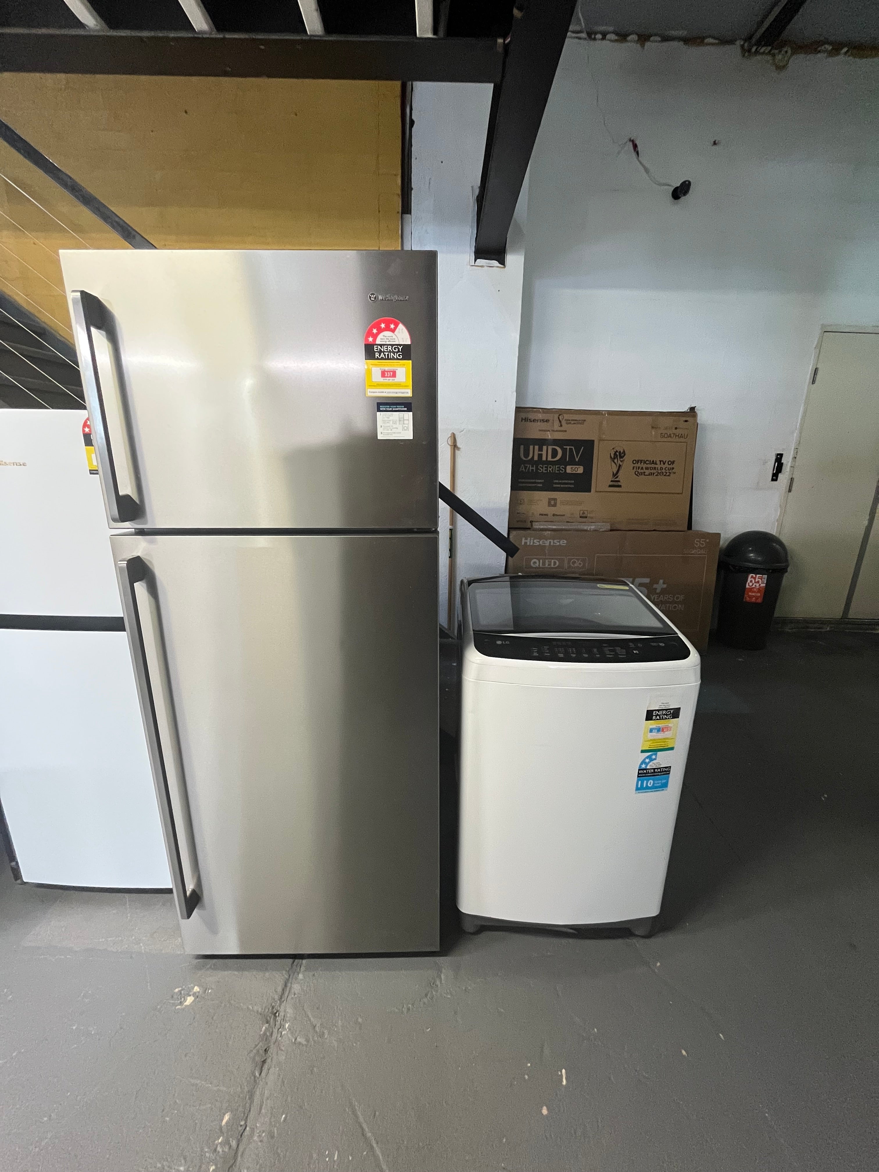 Refurbished Westinghouse WTB4604SB 460L Top Mount Fridge + LG WTG7520 7.5kg Top Load Washing Machine Combo | ALEXANDRIA
