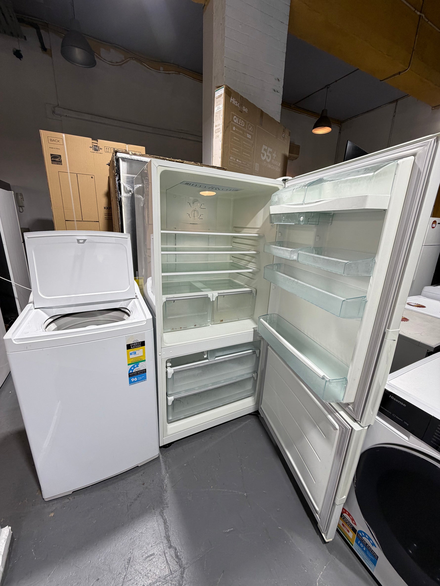 Refurbished Westinghouse 510 ltr bottom mount fridge freezer & Fisher & Paykel 8 kg Top loader washer | SYDNEY