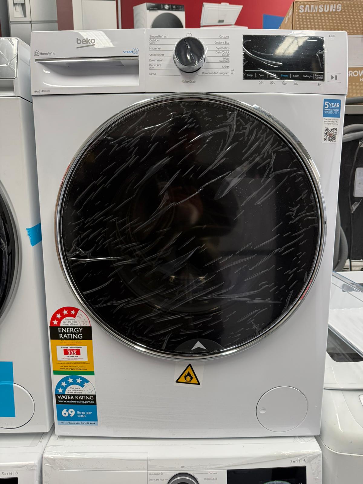 Beko 8kg Front Load Washing Machine – BFLB8020W – Factory Seconds | MELBOURNE