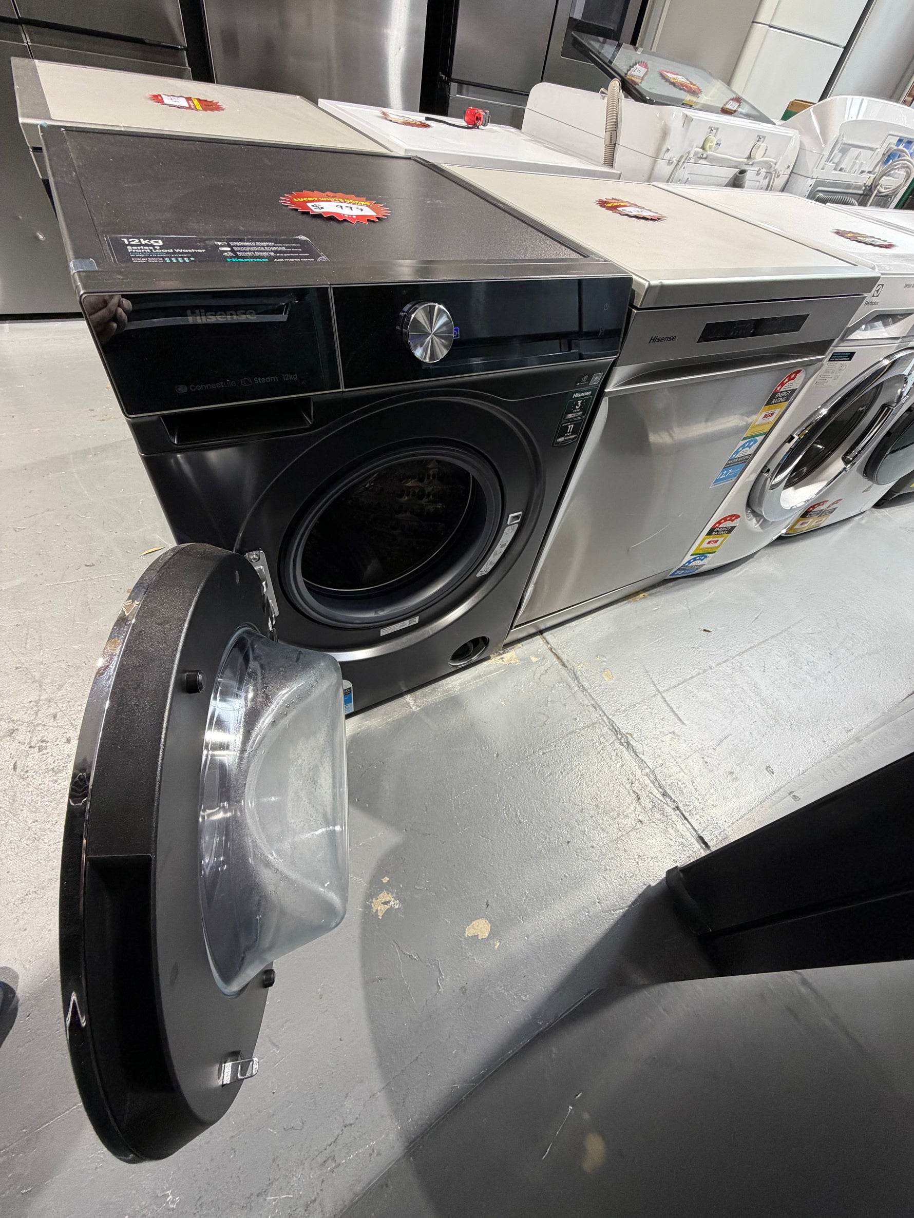 Refurbished Hisense 12 kg front loader washer model no -HWF9S1213BX | ALEXANDRIA