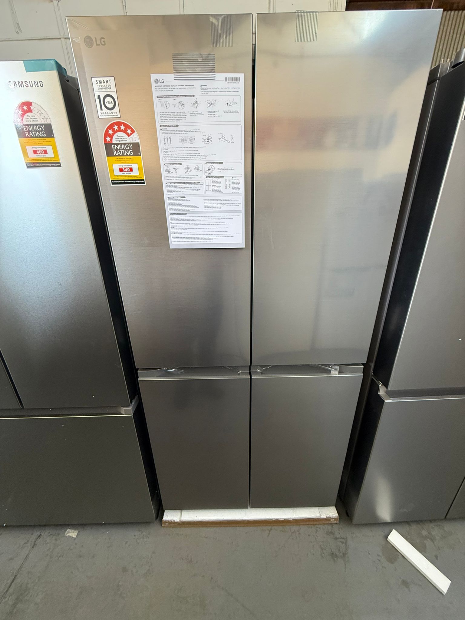 Factory Second LG 530 L Slim Quad Door Fridge – Stainless (GF-B505PL) | ADELAIDE