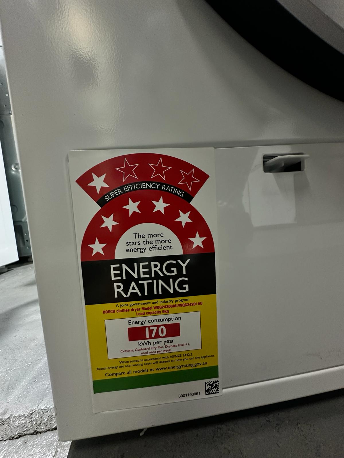 Bosch Series 6 9kg Heat Pump Dryer – Factory Seconds | ADELAIDE