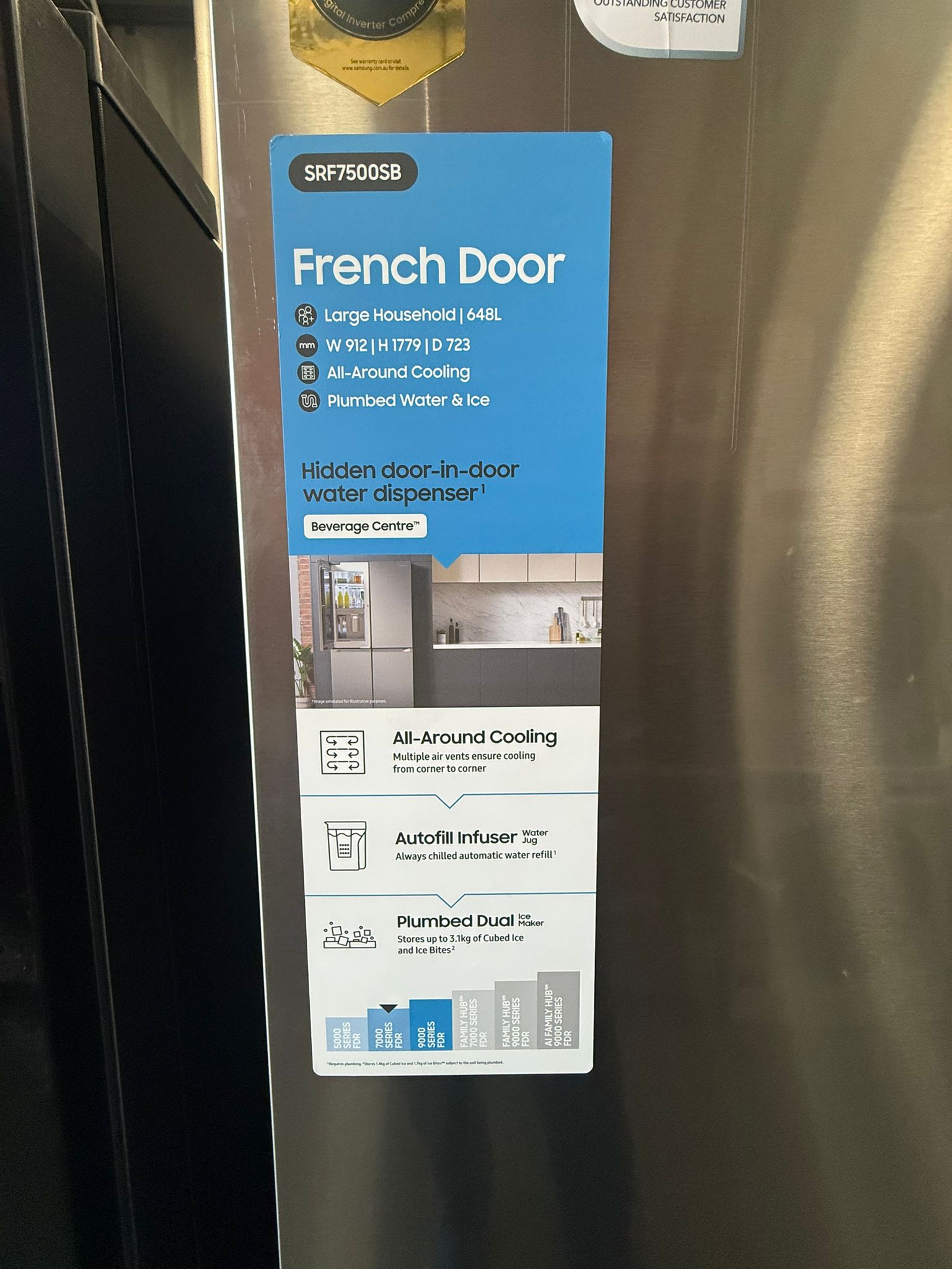 Samsung 648L French Door Refrigerator – SRF7500SB – Like New | MELBOURNE