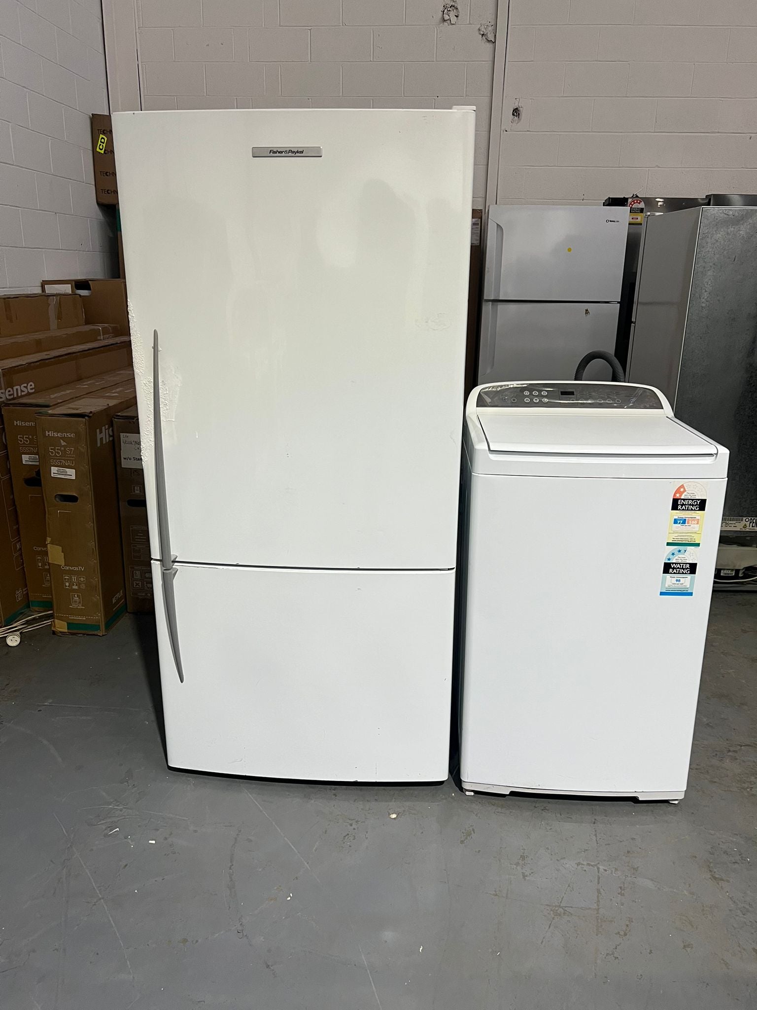 Refurbished Fisher&Paykel 519 Litres Fridge and 8 Kgs Washer
