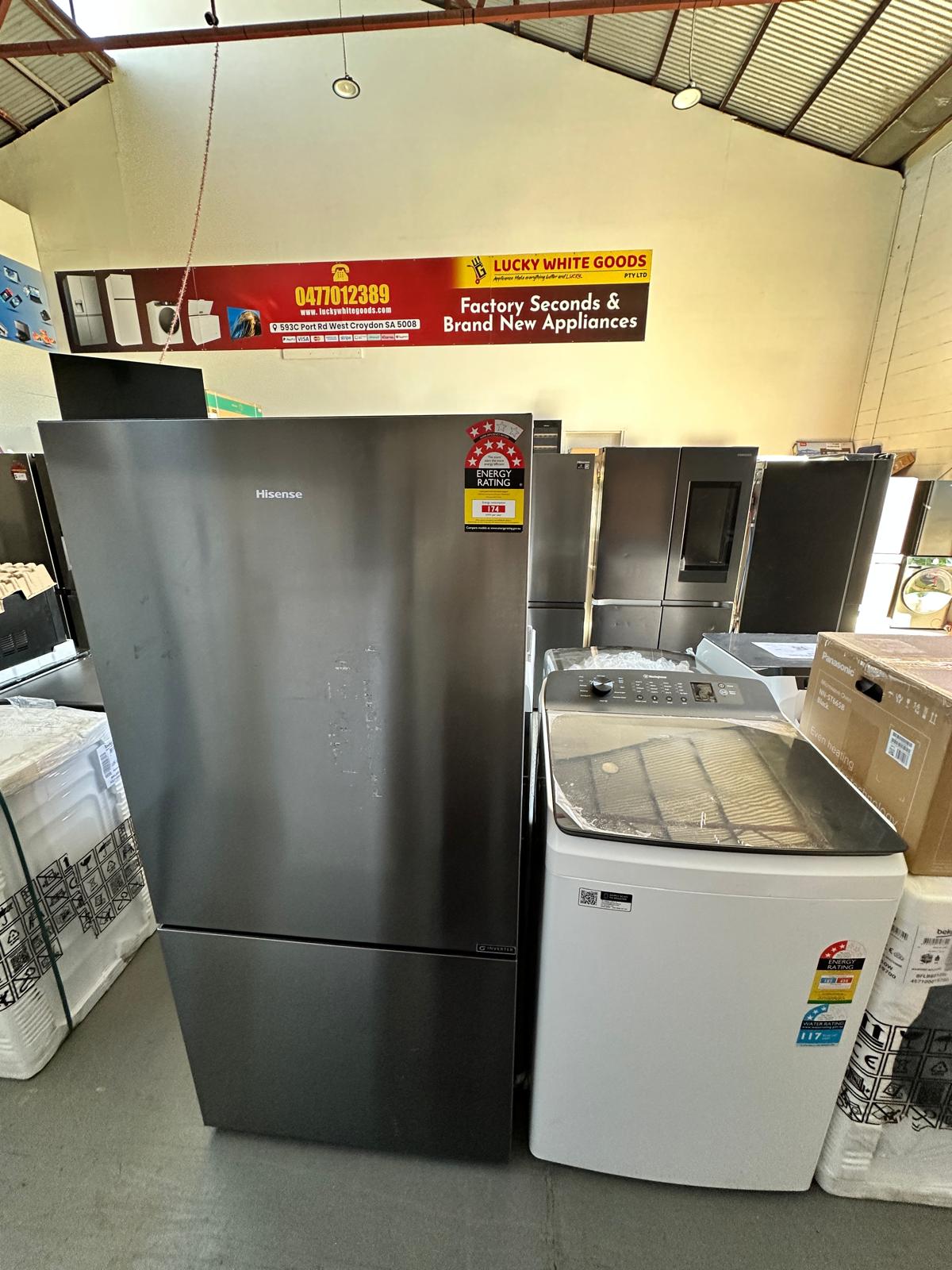 Near New Hisense 503L Eco Vision Bottom Mount Fridge Freezer + Beko 8kg Washing Machine (Carton Damage) Combo | ADELAIDE