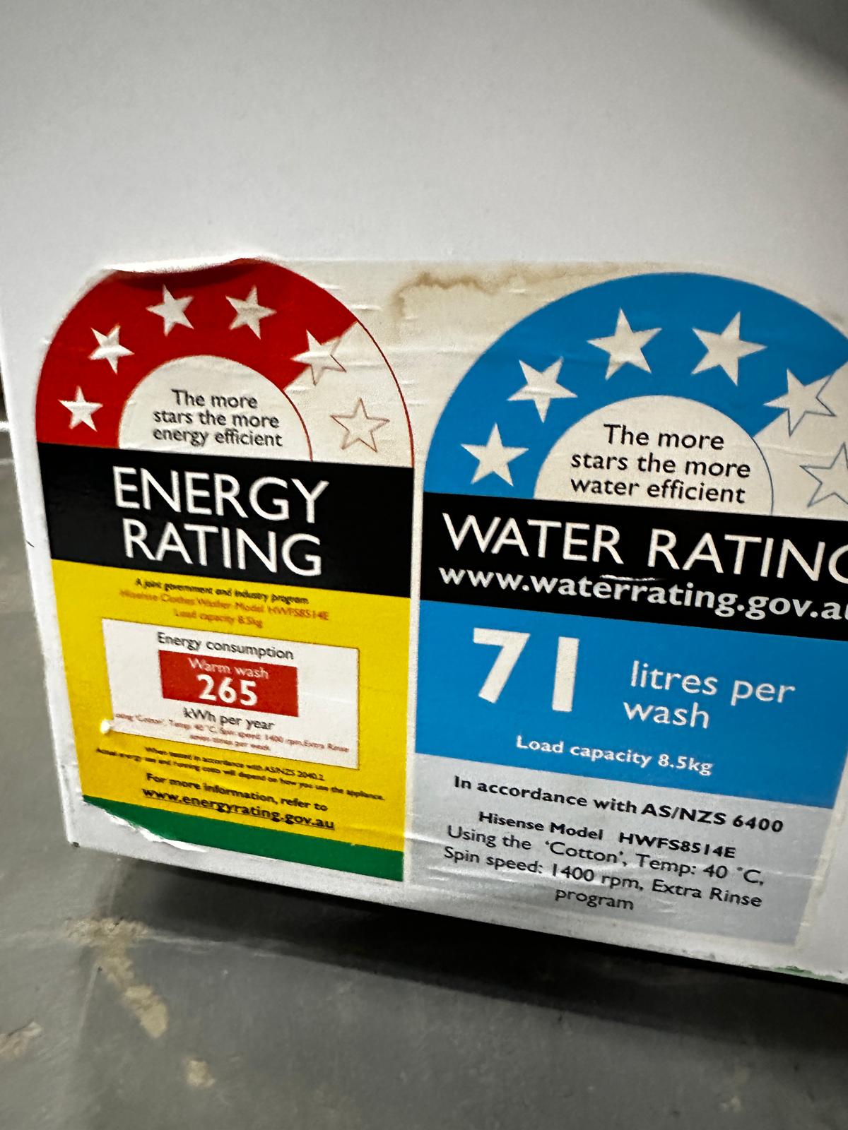 Refurbished – Hisense HWFS8514E 8.5KG Front Load Washing Machine | ADELAIDE