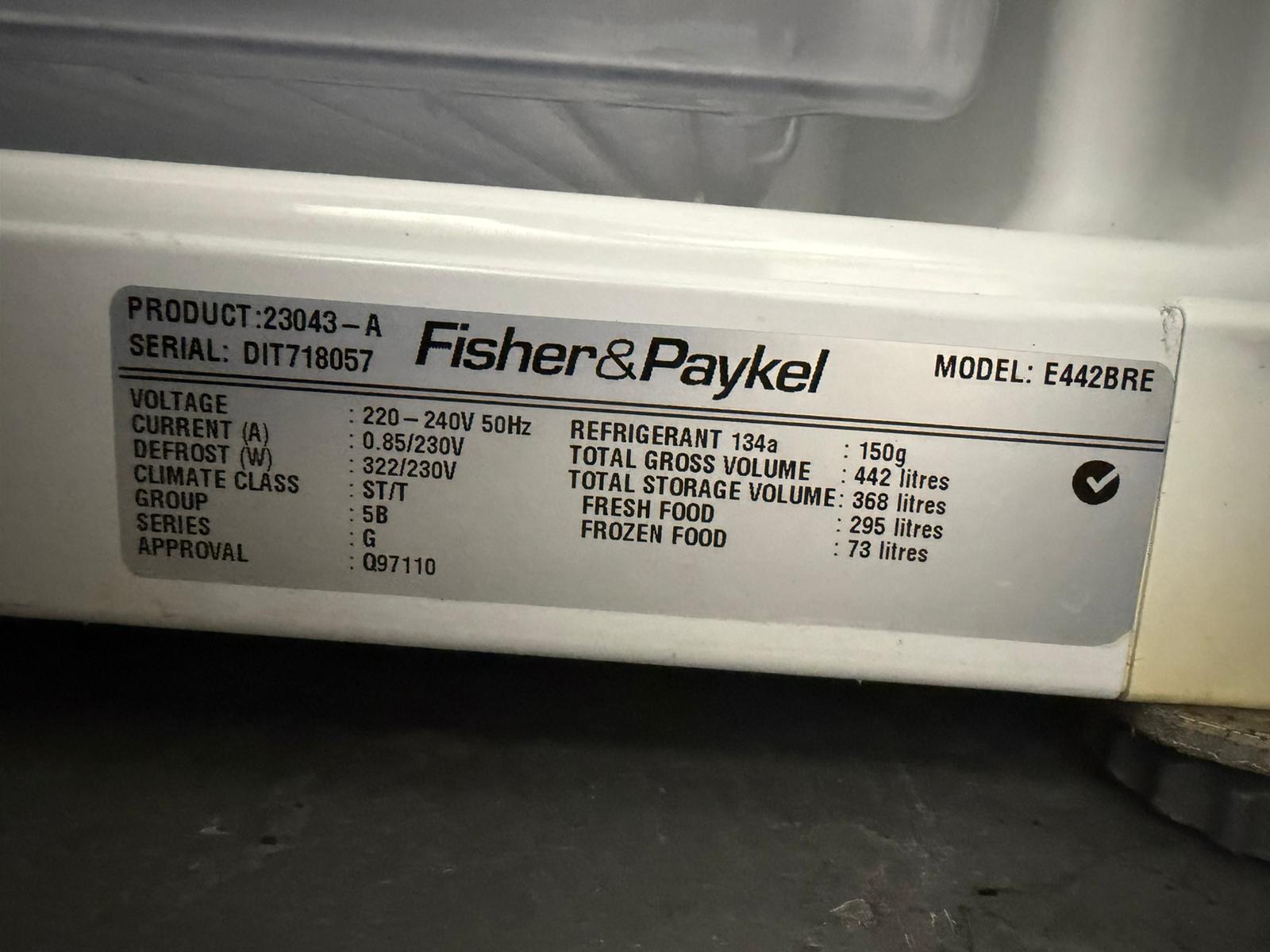 Refurbished Fisher & Paykel 442L Bottom Mount Fridge Freezer | BRISBANE