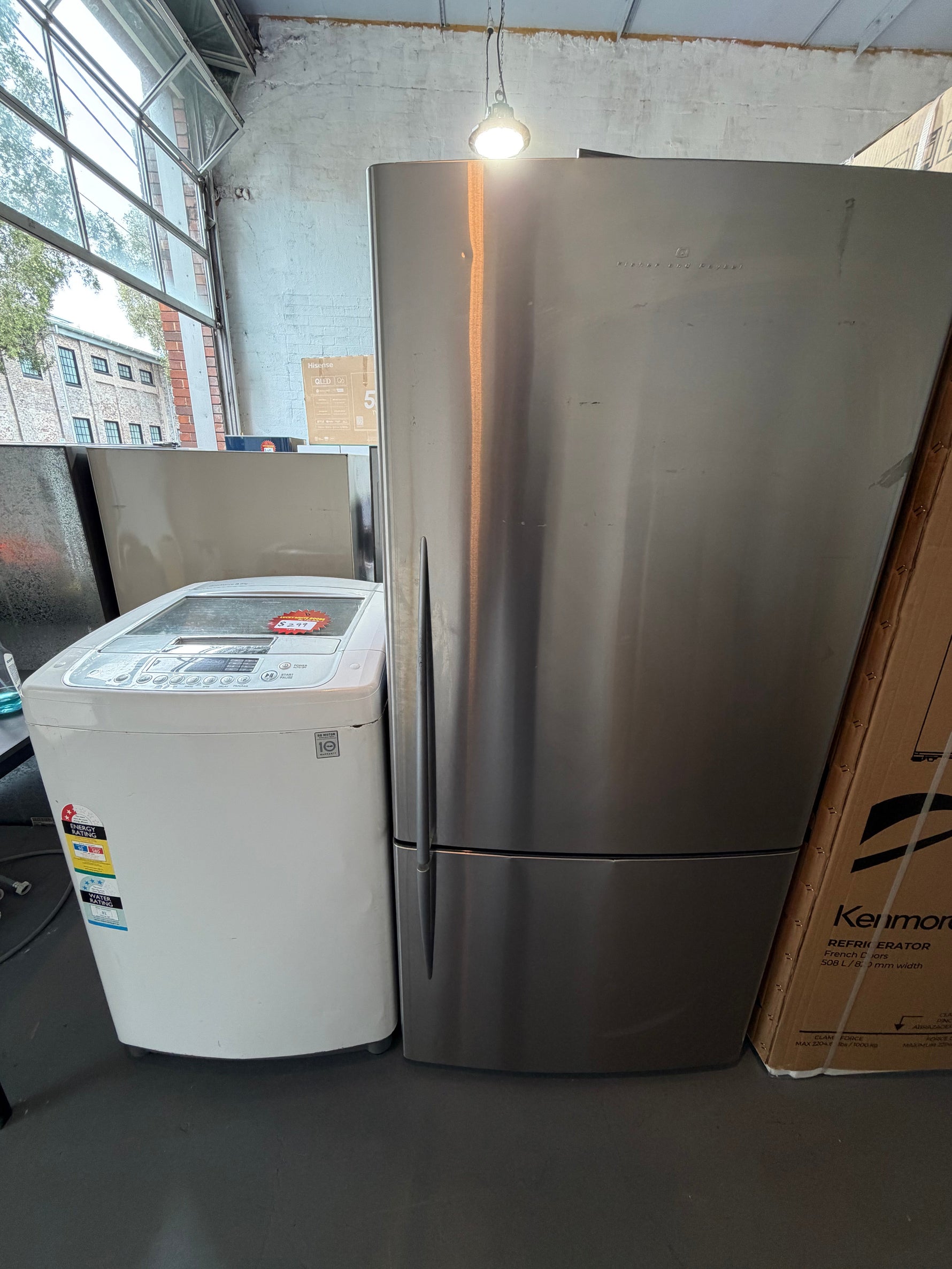 Refurbished Fisher & Paykel 520 ltr bottom mount fridge freezer and Lg 8 kg Top loader washer | ALEXANDRIA