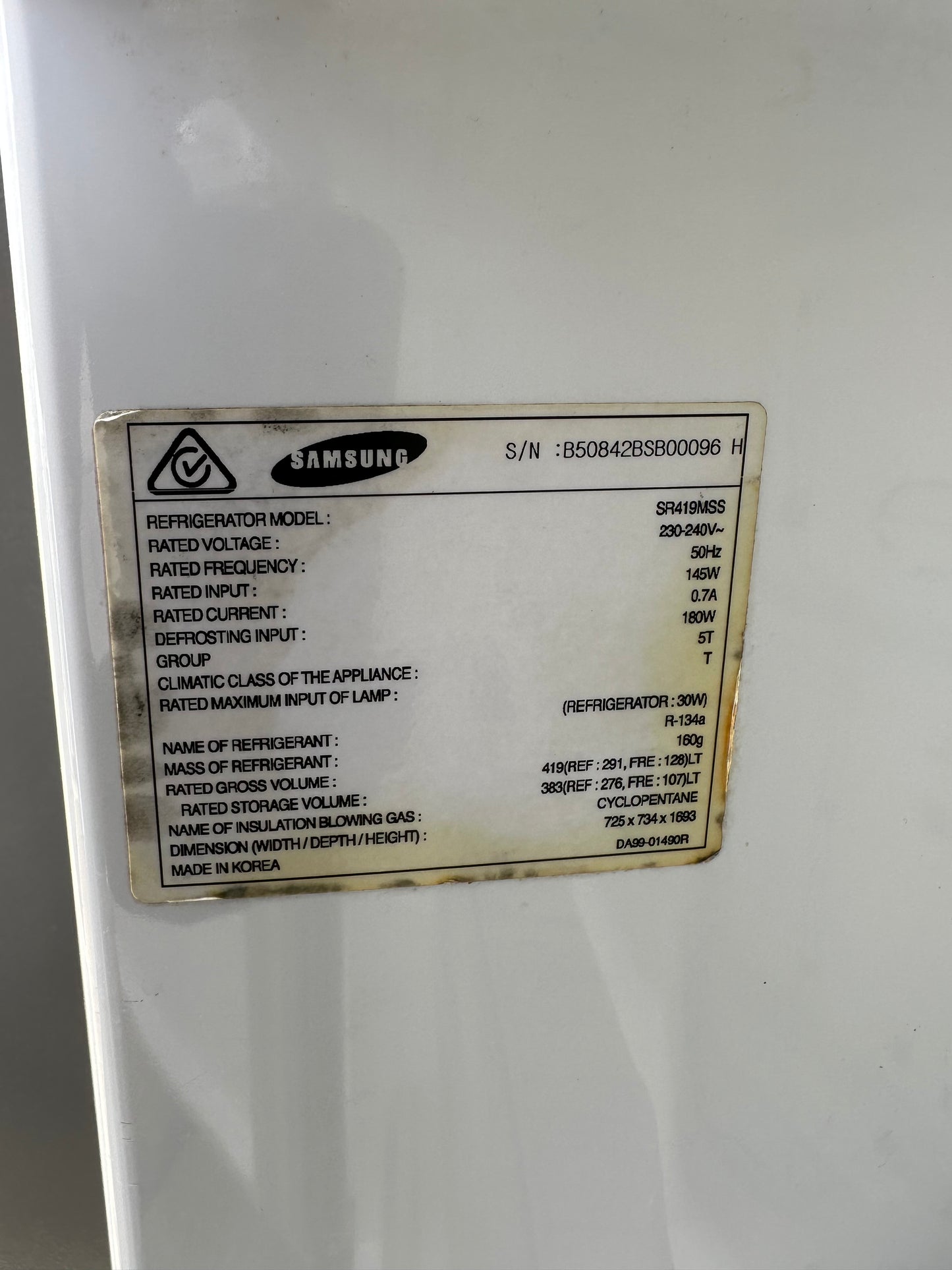 Refurbished Samsung 419 litres fridge freezer | BRISBANE