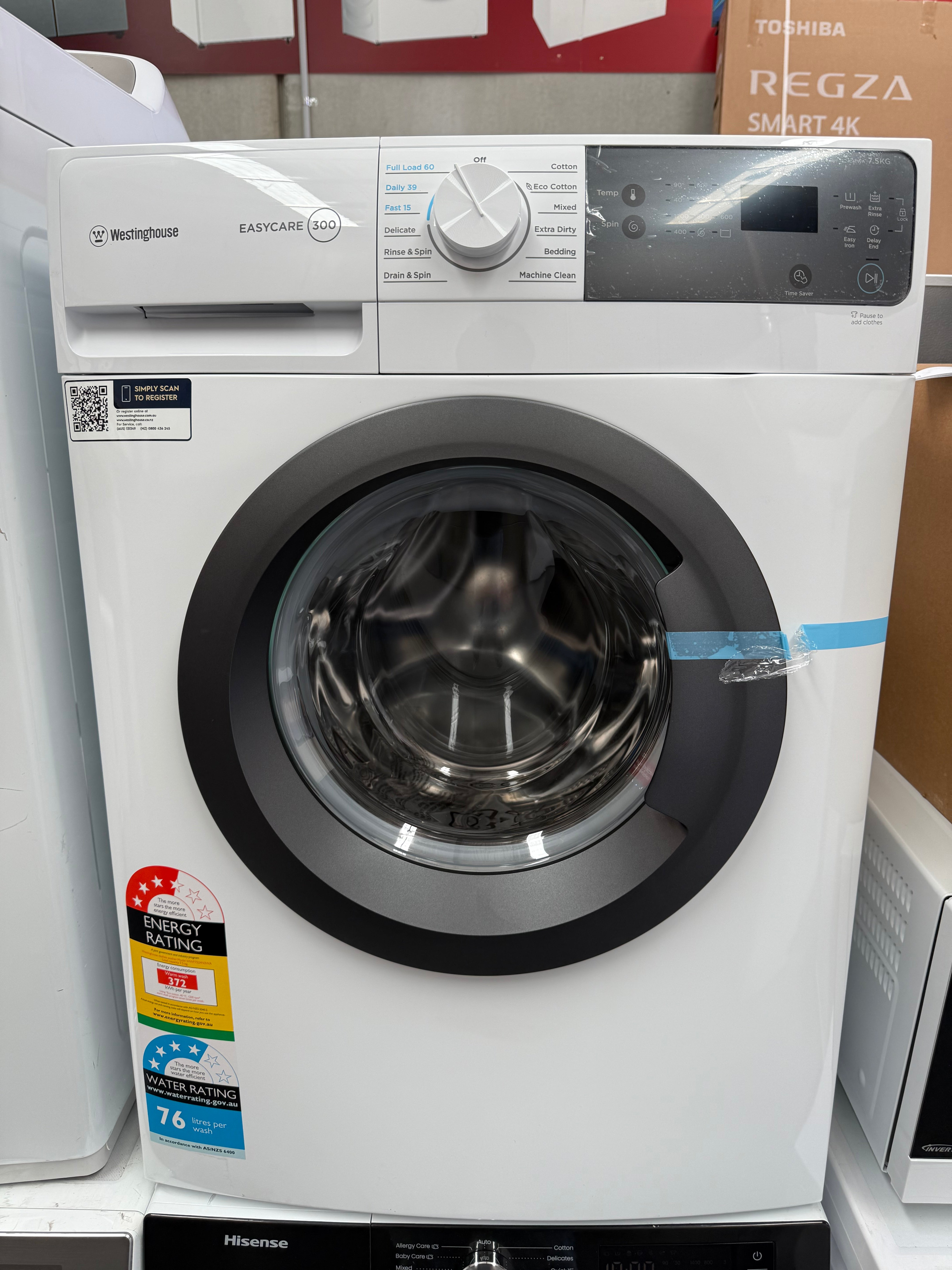 Westinghouse 7.5kg Front Load Washer – Factory Seconds | WWF7524N3WA
