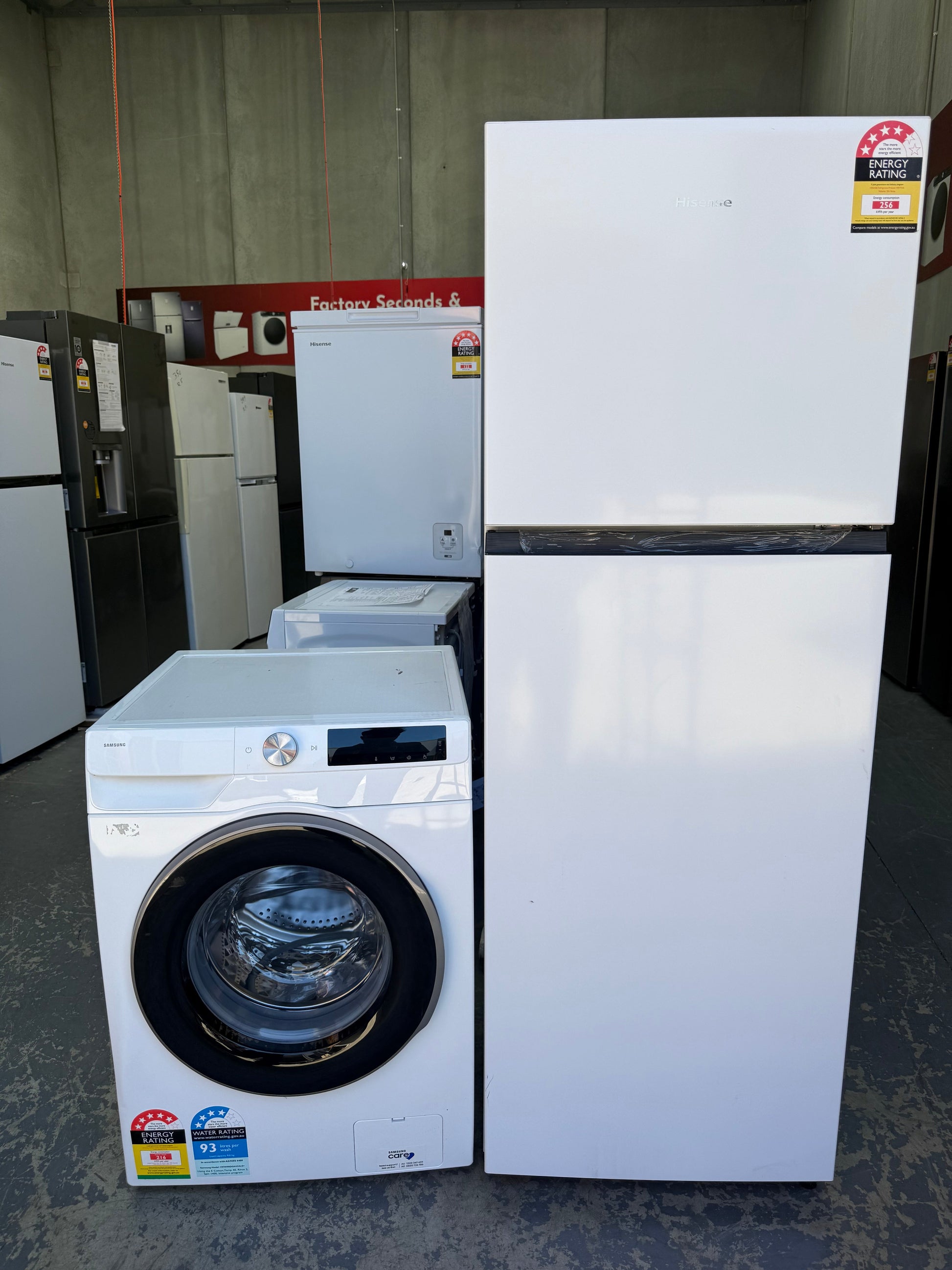 Hisense 325L Top Mount Fridge – Factory Seconds and Samsung 9kg Front Load Washer | MELBOURNE