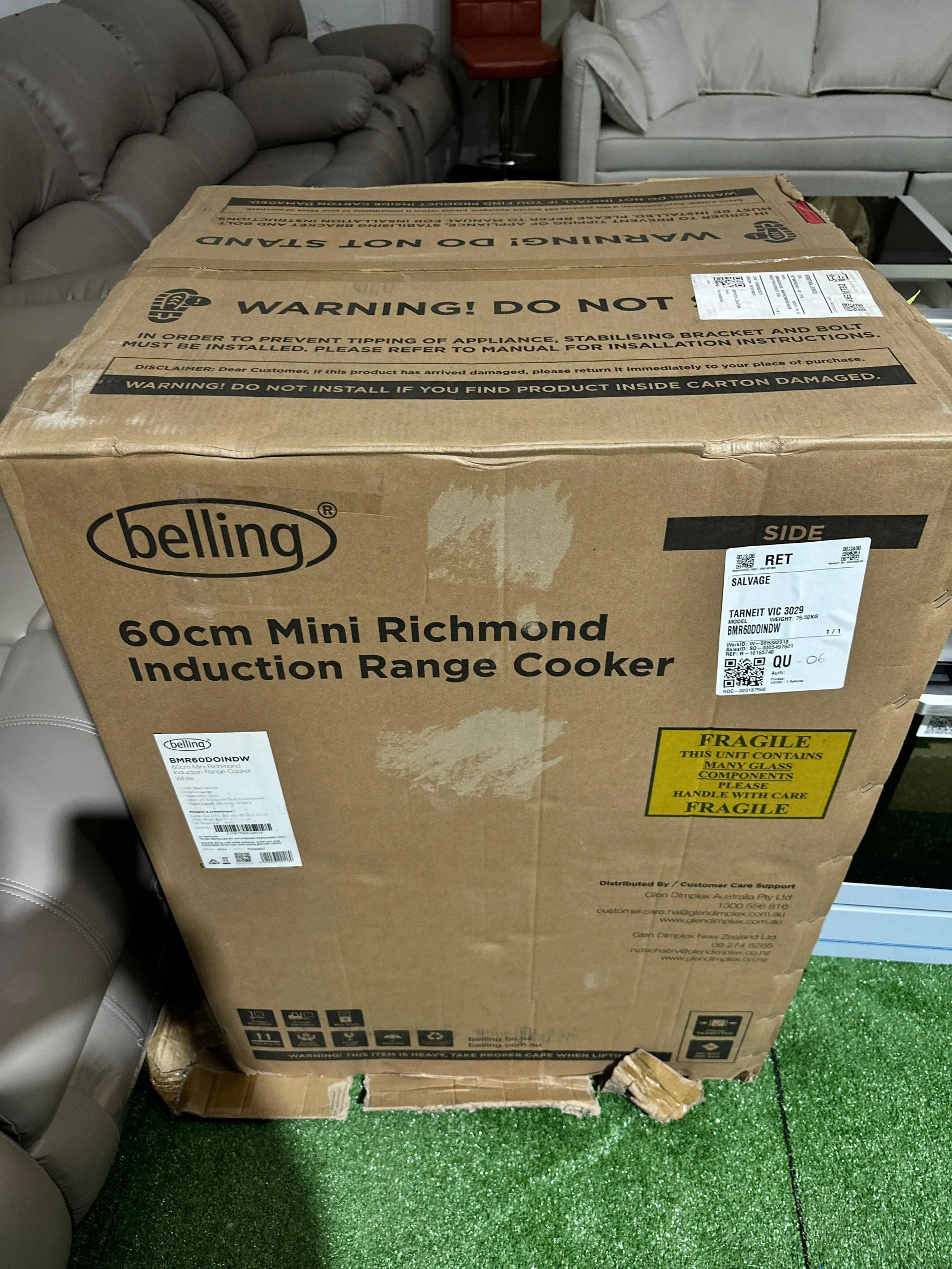 Belling 60cm Mini Richmond Induction Range Cooker – White – Carton Damaged | ADELAIDE